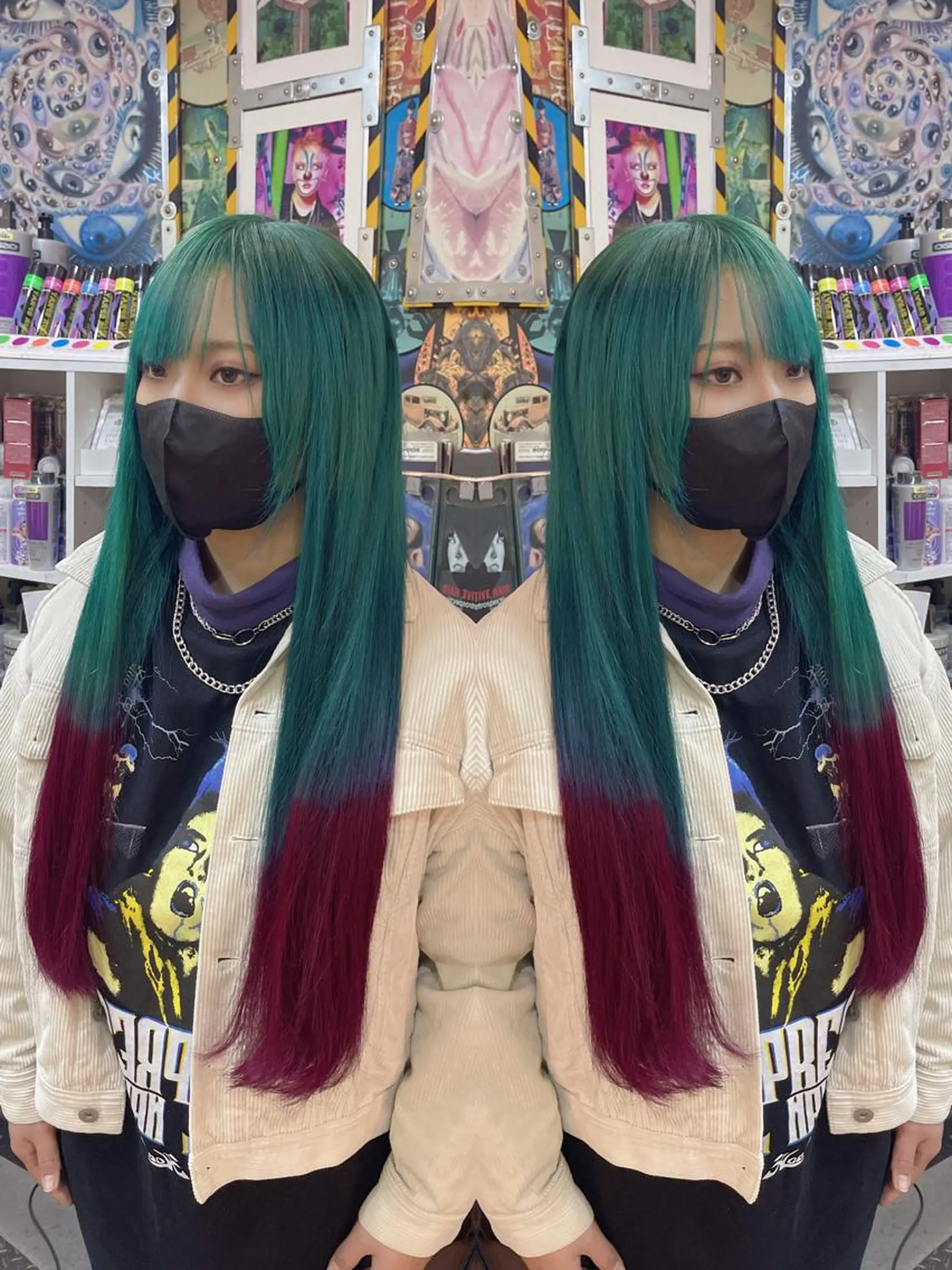 ロング カラー ヘアアレンジ ブリーチ ケアブリーチ グラデーションカラー ハイトーンカラー エクステ 🌈派手髪エクステ ブレイズ🌈ひろとのヘアスタイル