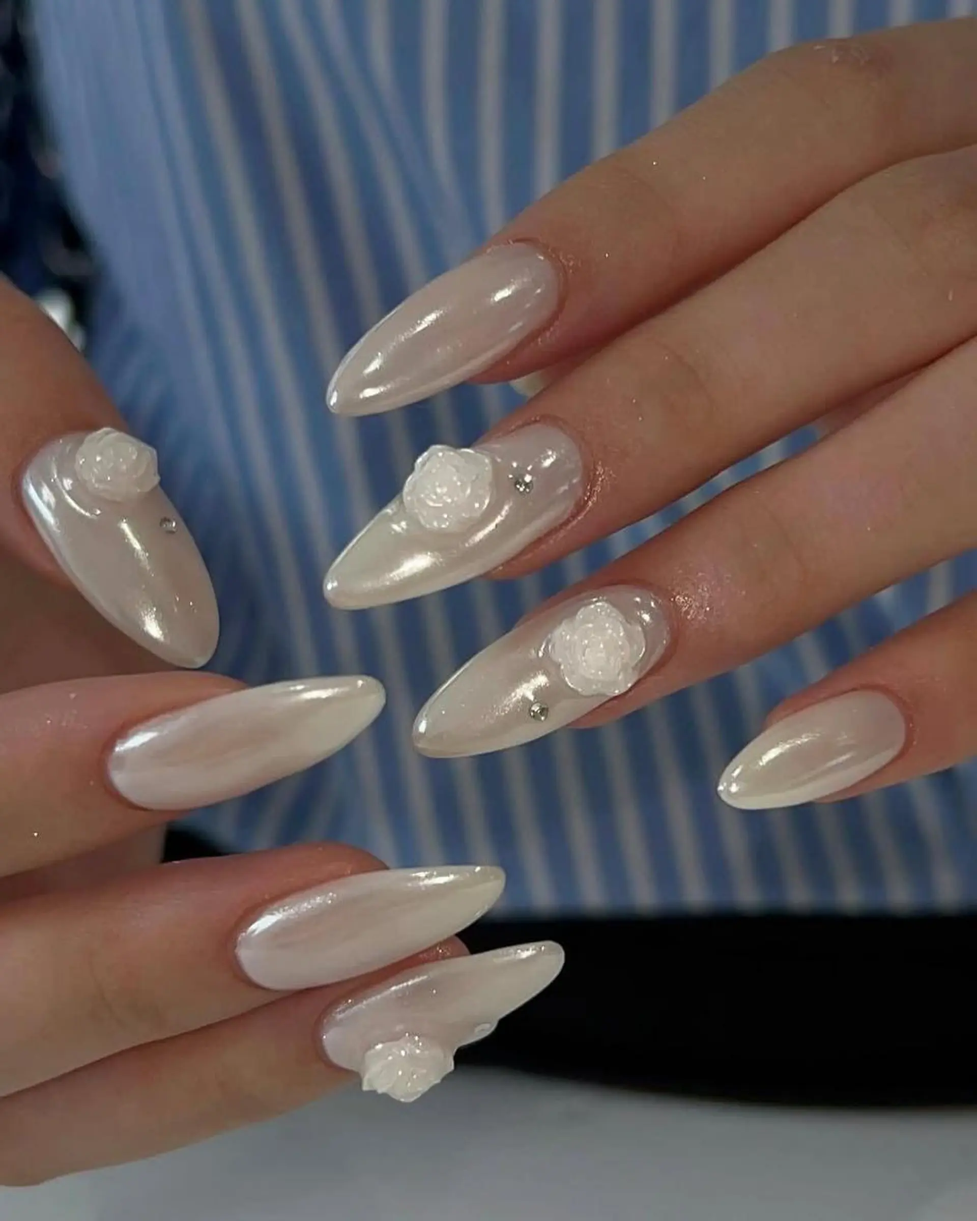 ネイル 長さ出し グラデーション 卒業式 キラキラネイル マグネットネイル YUNA Belle Nail 池袋のネイルデザイン