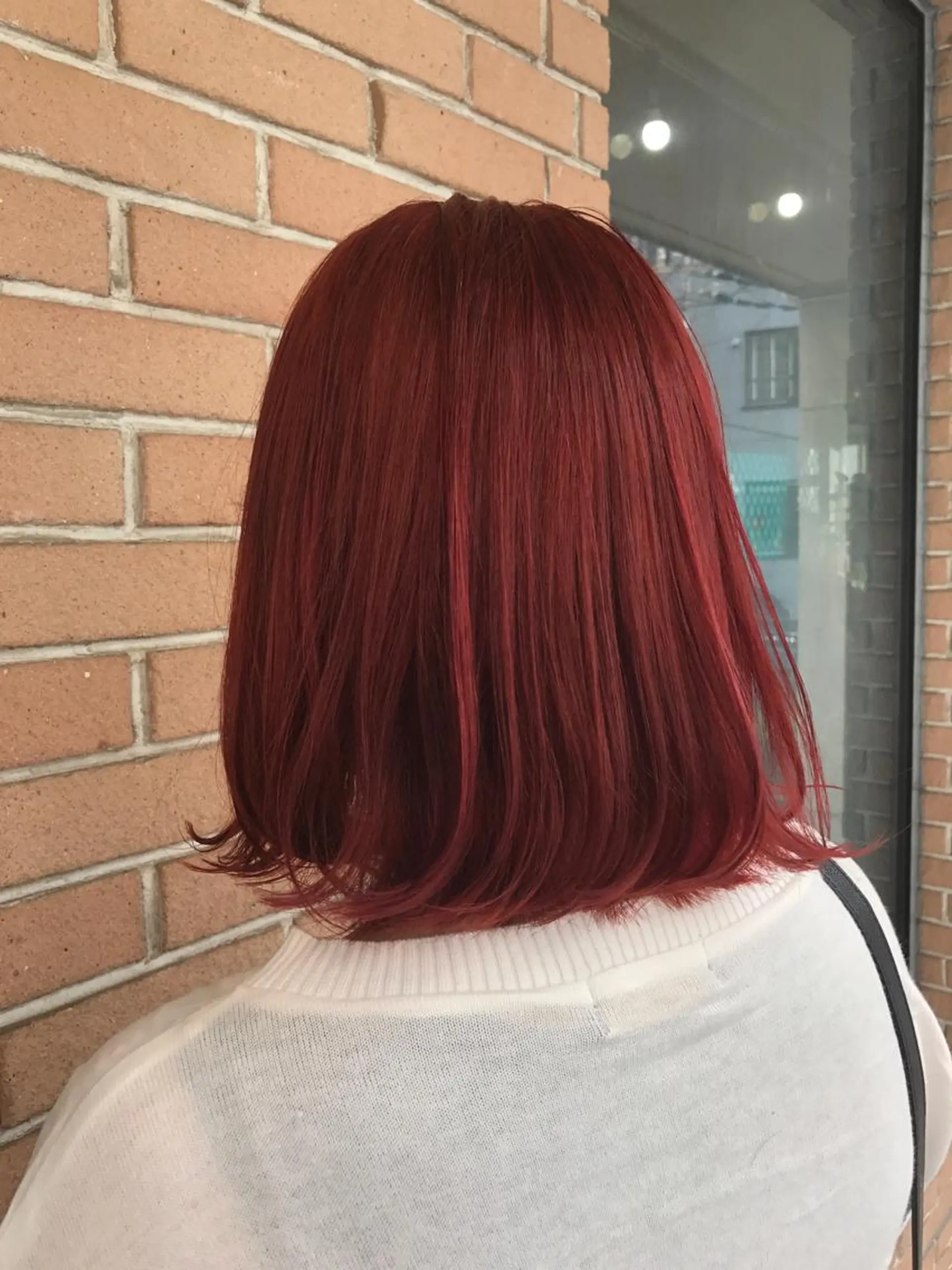 ミディアム カラー パーマ ヘアアレンジ メンズ キッズ ネイル マツエク・マツパ ダブルカラー レッドカラー 赤色 サロンドミルク 原宿のヘアスタイル
