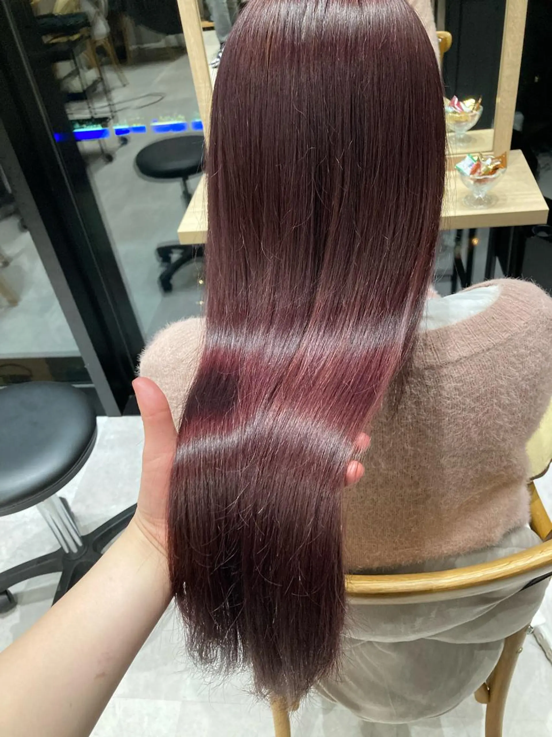ロング ヘアカラー トリートメント ✨色持ちの良い艶 カラー✨蟹江真世のヘアスタイル