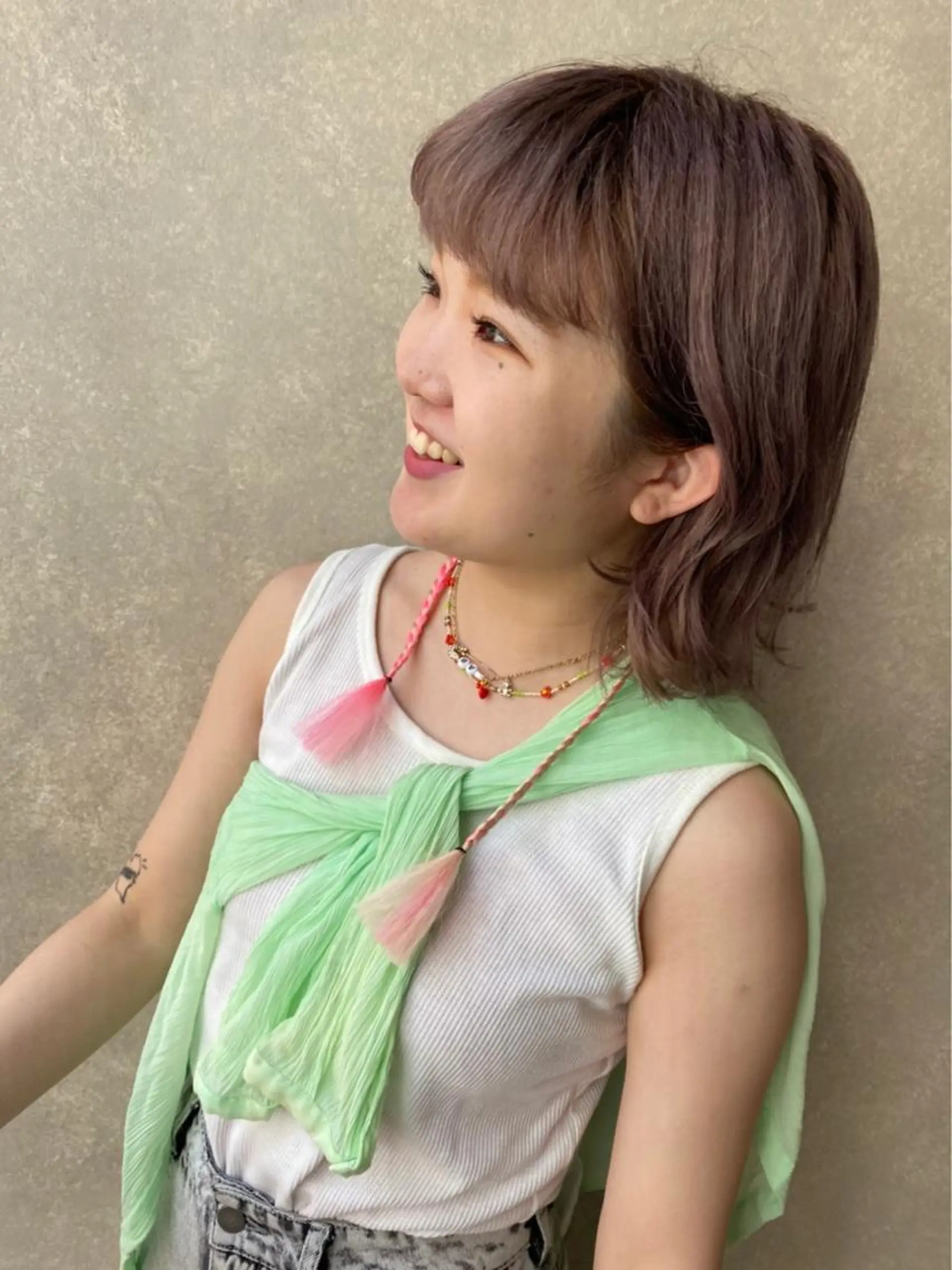 ショート カラー 顔周りカット/透明感 カラー✂️MEIのヘアスタイル