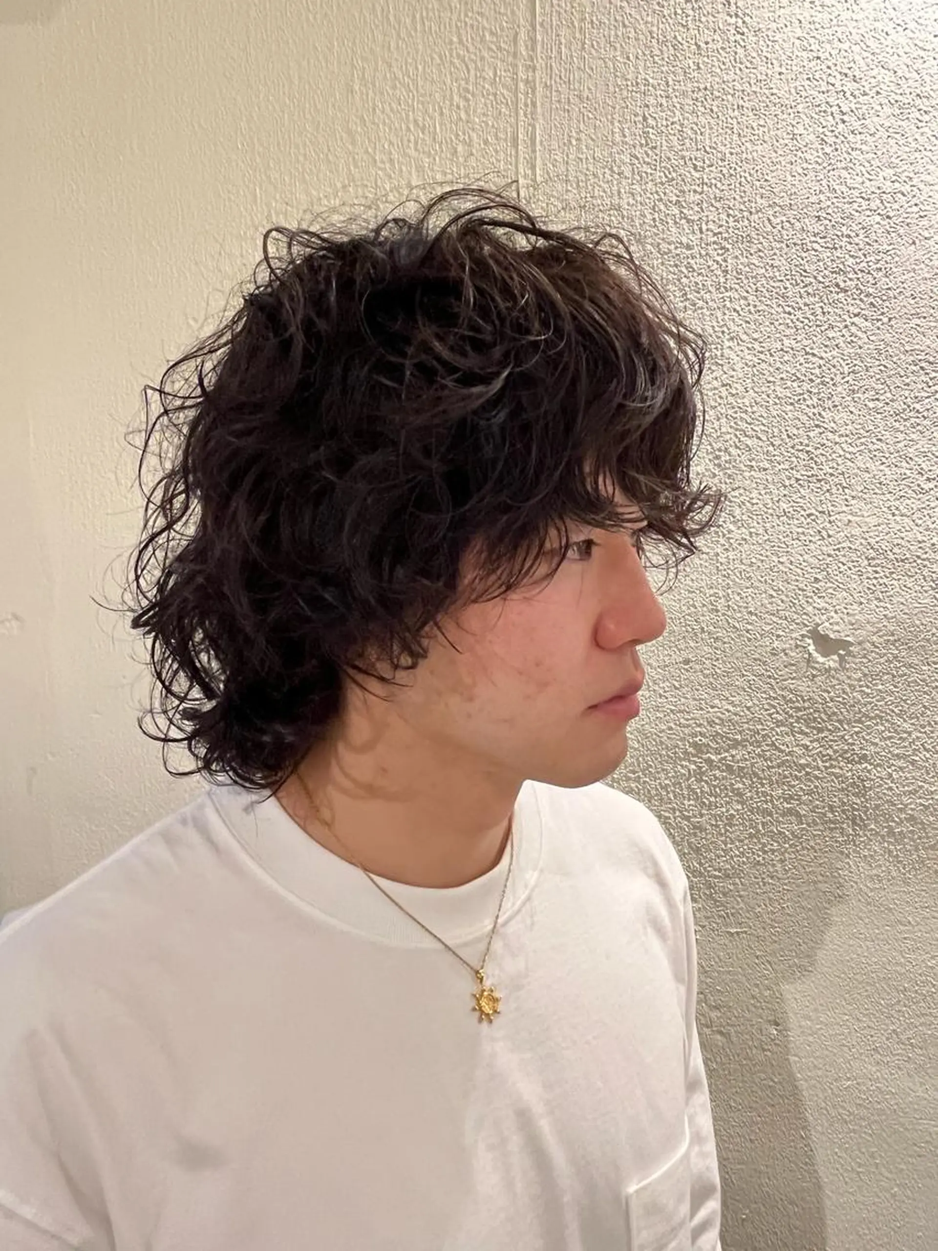 ミディアム パーマ メンズ 谷九/天王寺/上本町 ショート/ボブ/北川のヘアスタイル