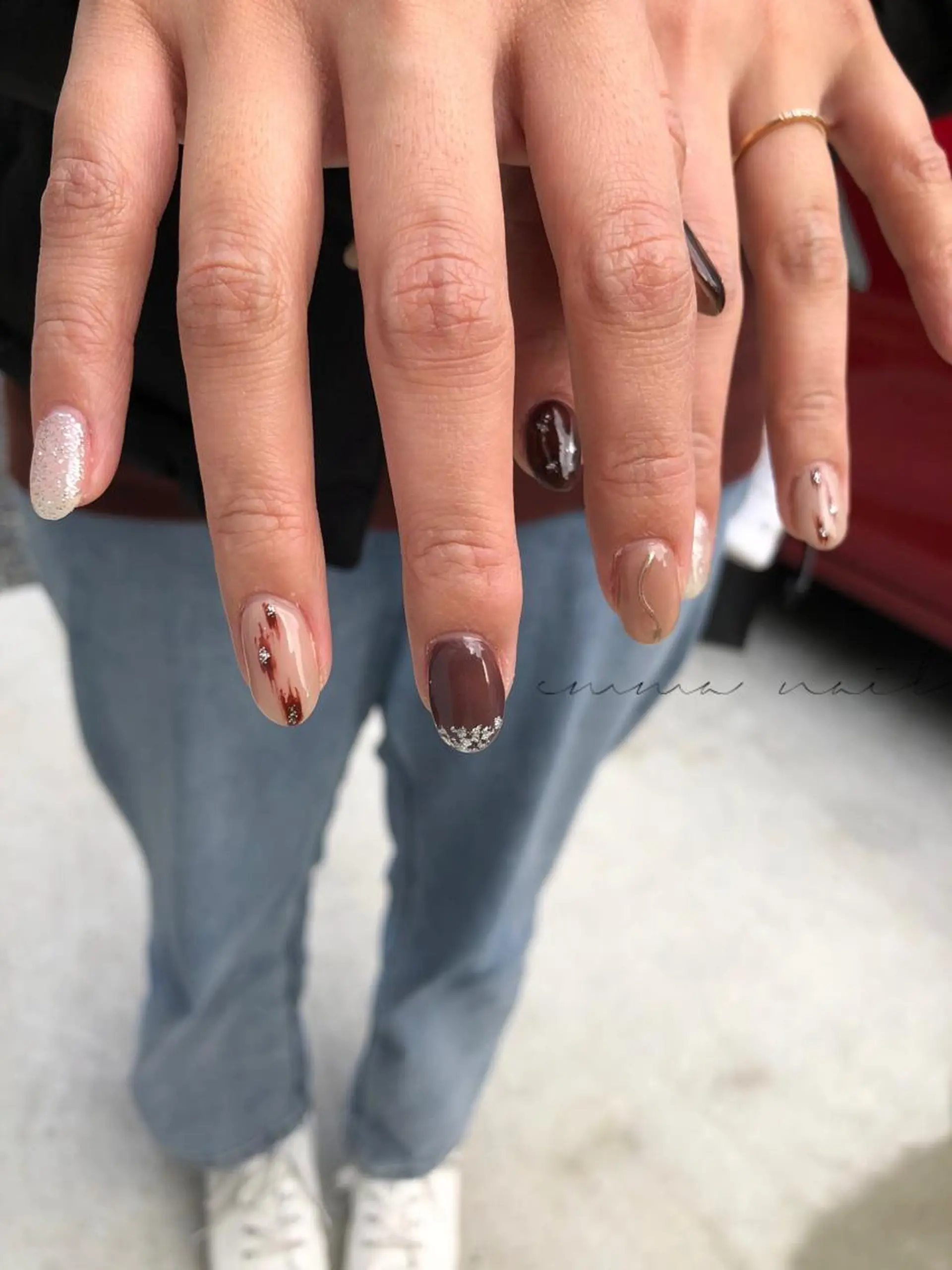 ネイル ニュアンスネイル 冬ネイル emma nailのネイルデザイン