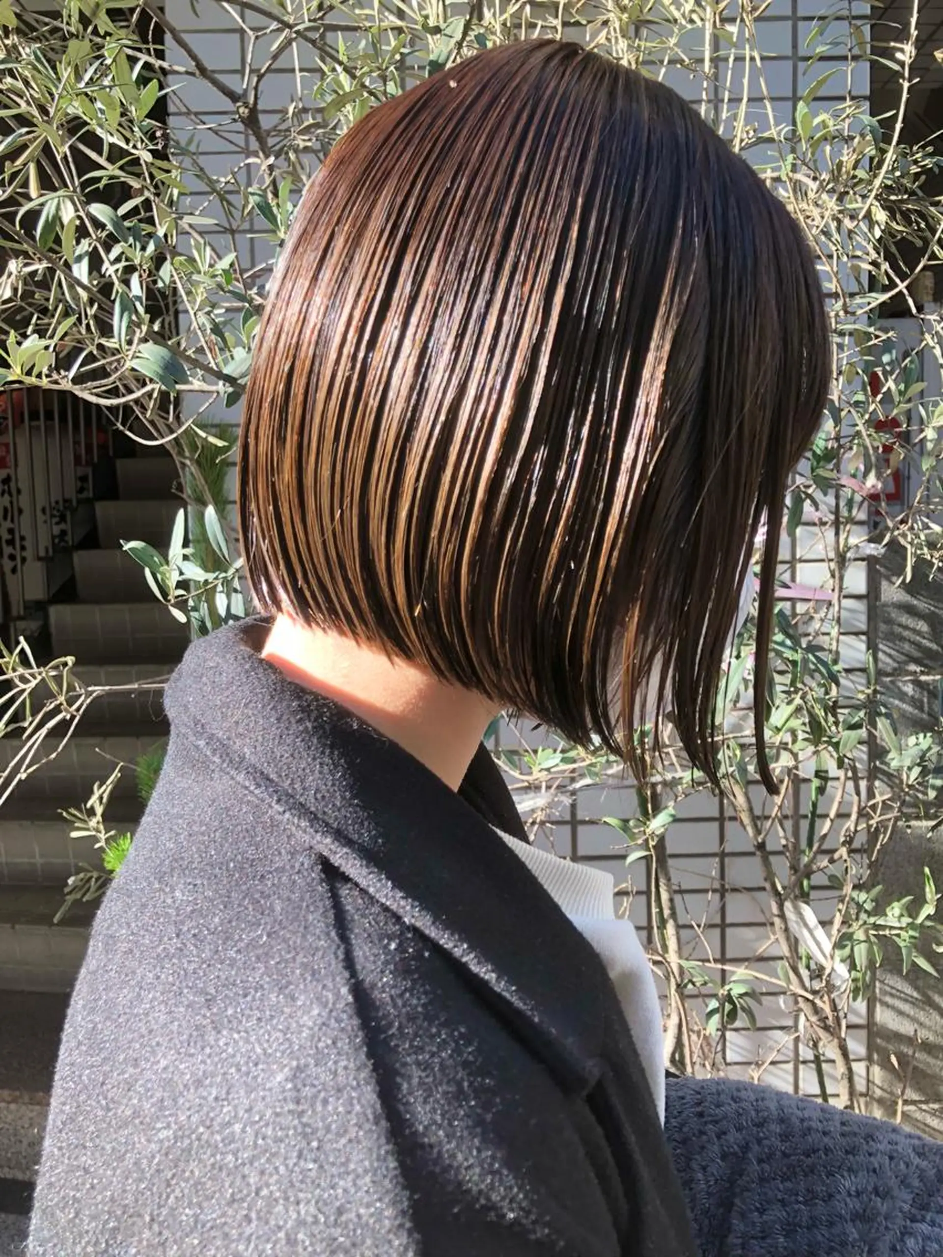 ショート カラー ボブ ハイトーン/ブリーチ 似合せカット/パーマのヘアスタイル