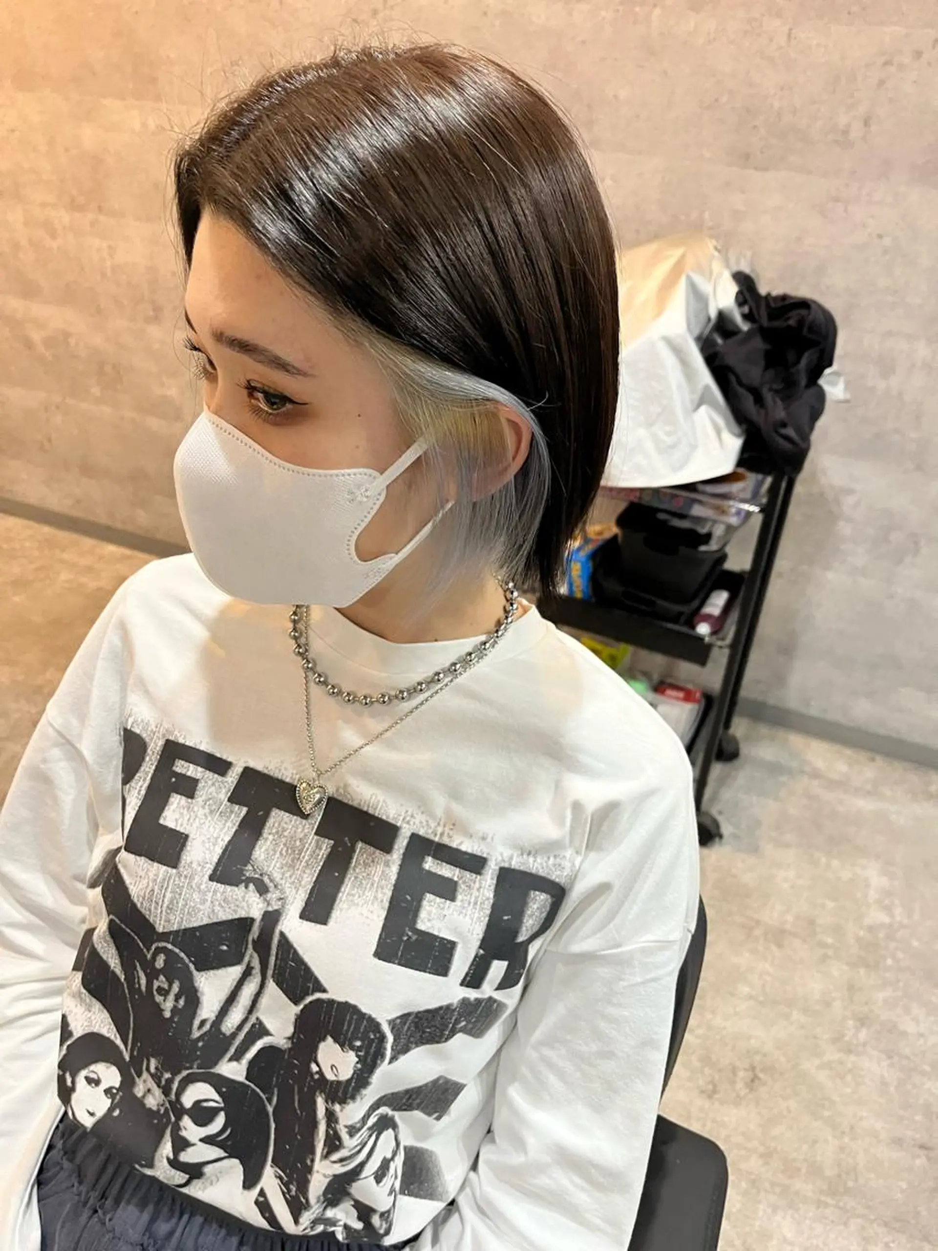 ミディアム カラー ヘアアレンジ メンズ マツエク・マツパ ダブルカラー 新宿のヘアスタイル