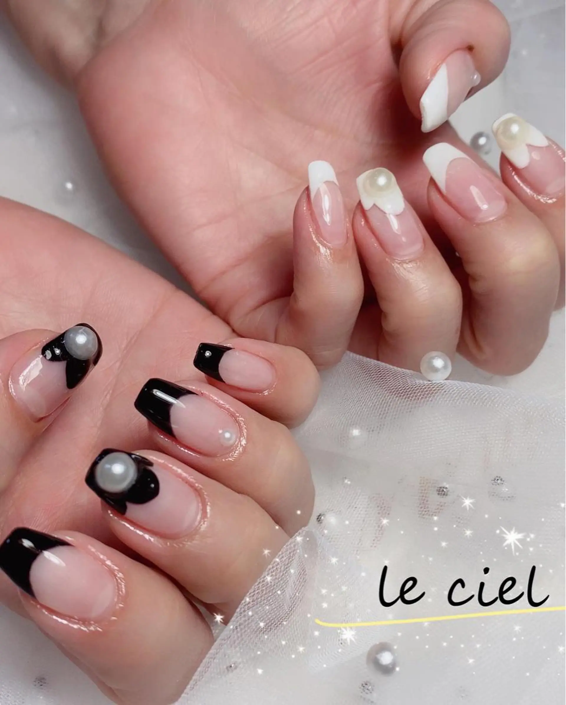 ネイル フラワーネイル フレンチネイル ホワイト 冬ネイル Naka Rieのネイルデザイン