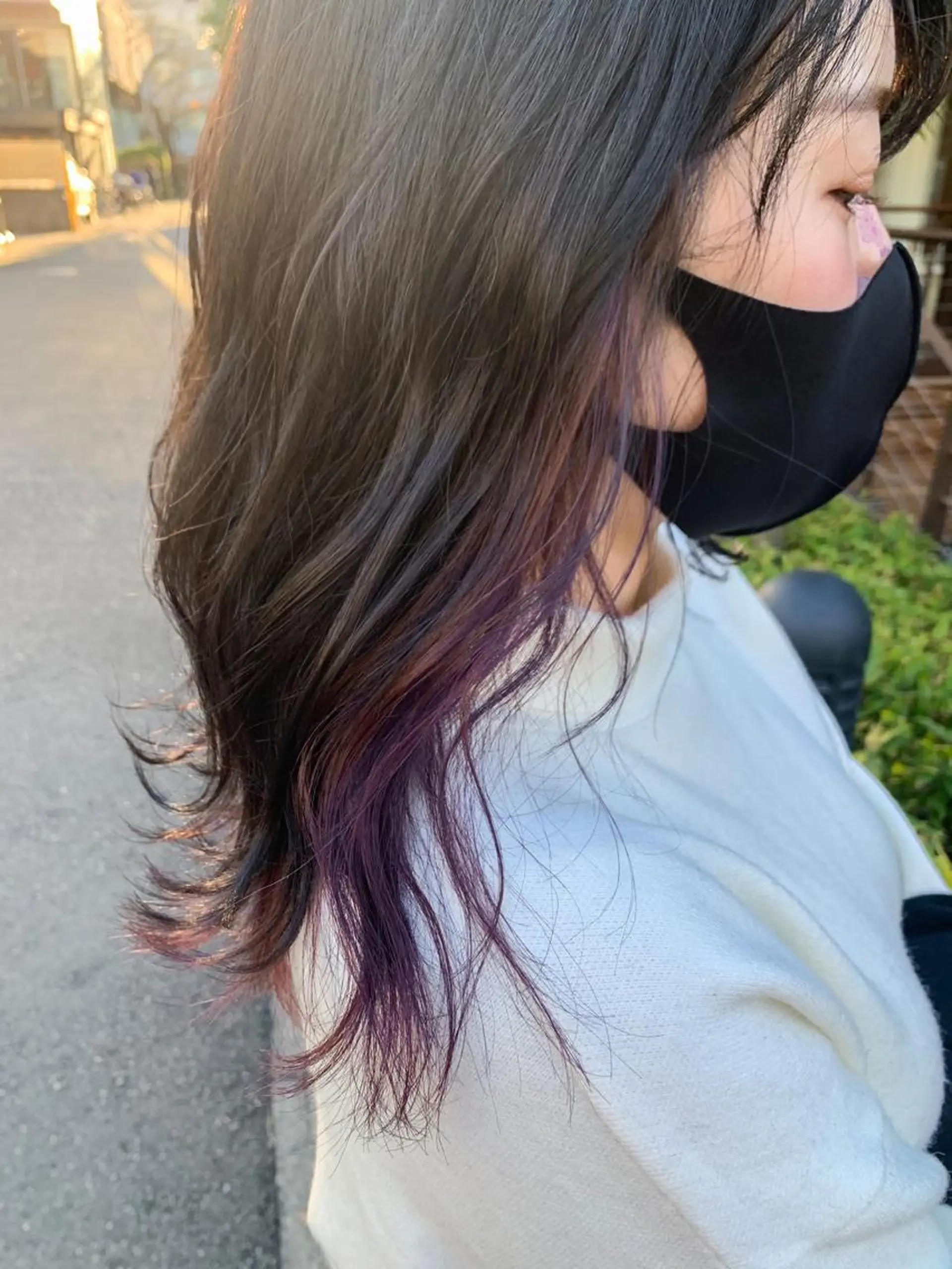 ミディアム カラー ヘアアレンジ ヘアカラー トリートメント yuka .のヘアスタイル