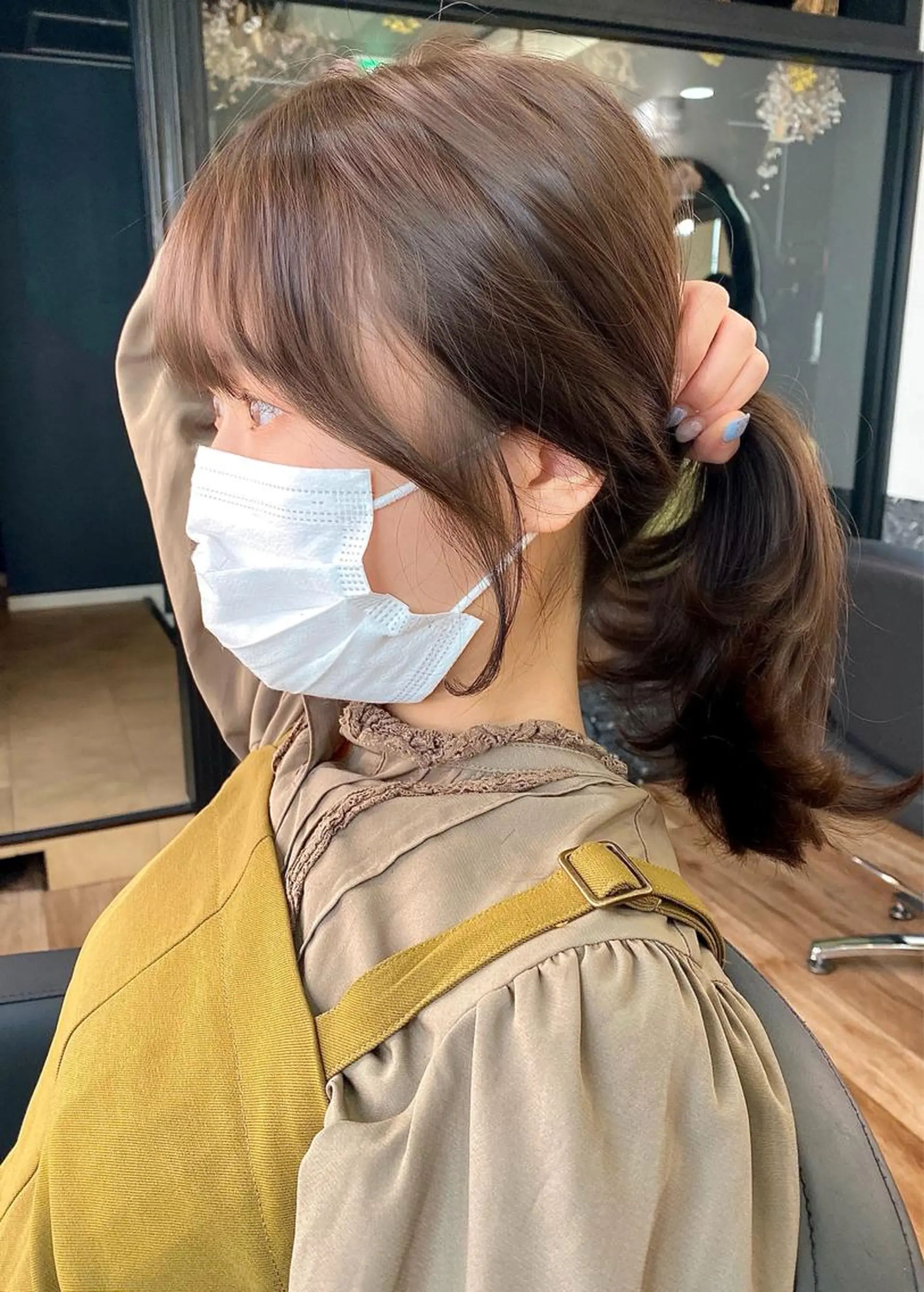 セミロング ボブ くびれヘア エギョモリ タンバルモリ 韓国風ヘア 大人可愛いレイヤー 大田のヘアスタイル