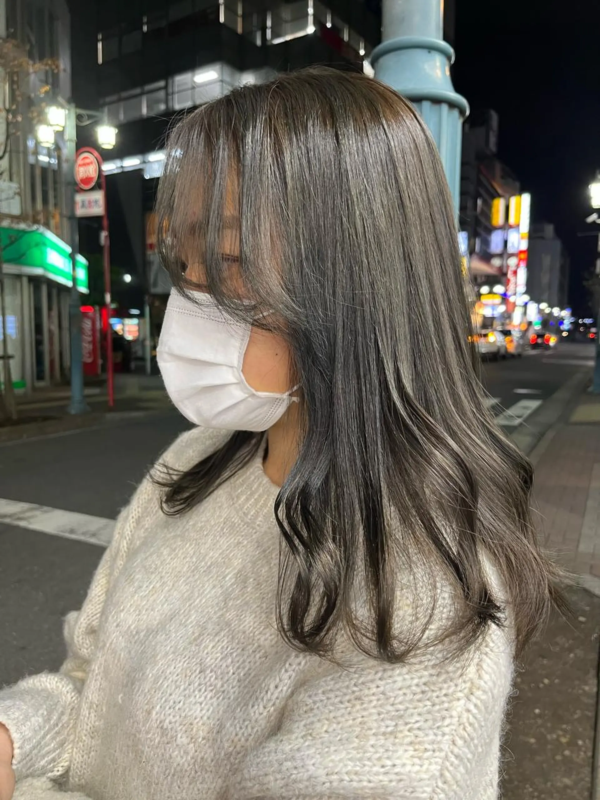 セミロング カラー 💖デザインカラー/ タダ ハナカ💖のヘアスタイル