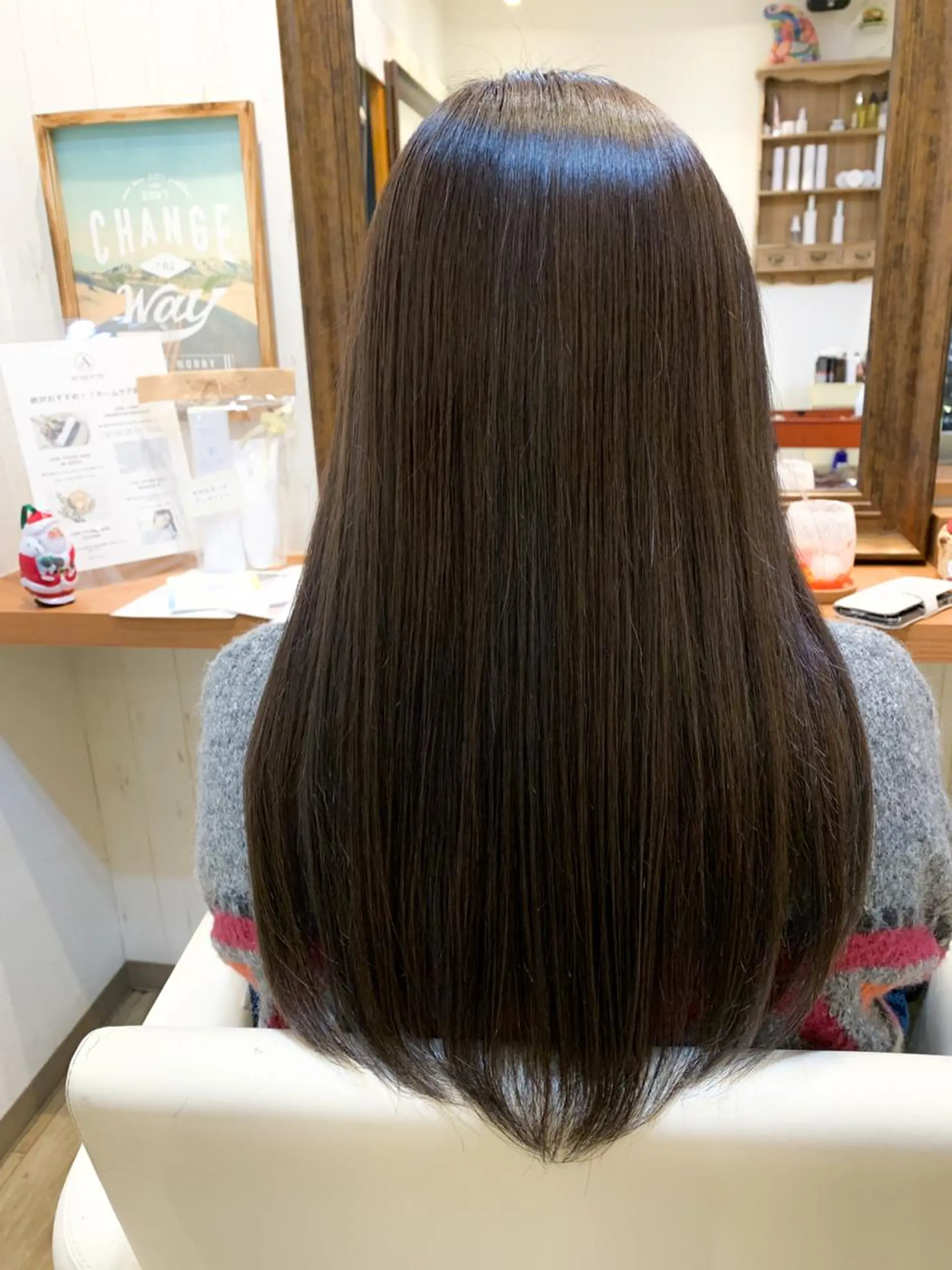 ロング カラー グレージュ トレンドパーマ 加藤菜月のヘアスタイル