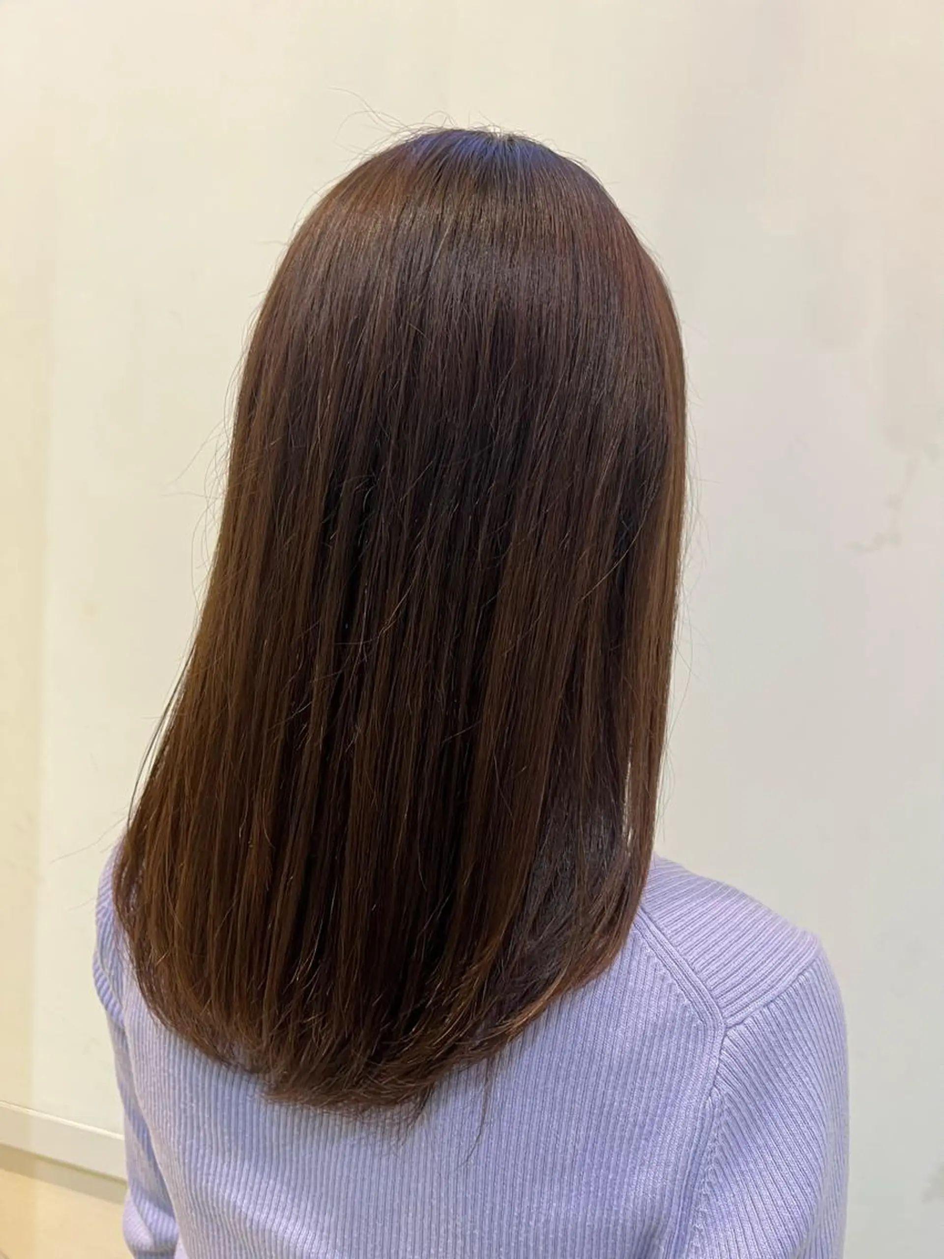 ミディアム カラー ブリーチしない暖色 カラー🥀杉 優菜のヘアスタイル