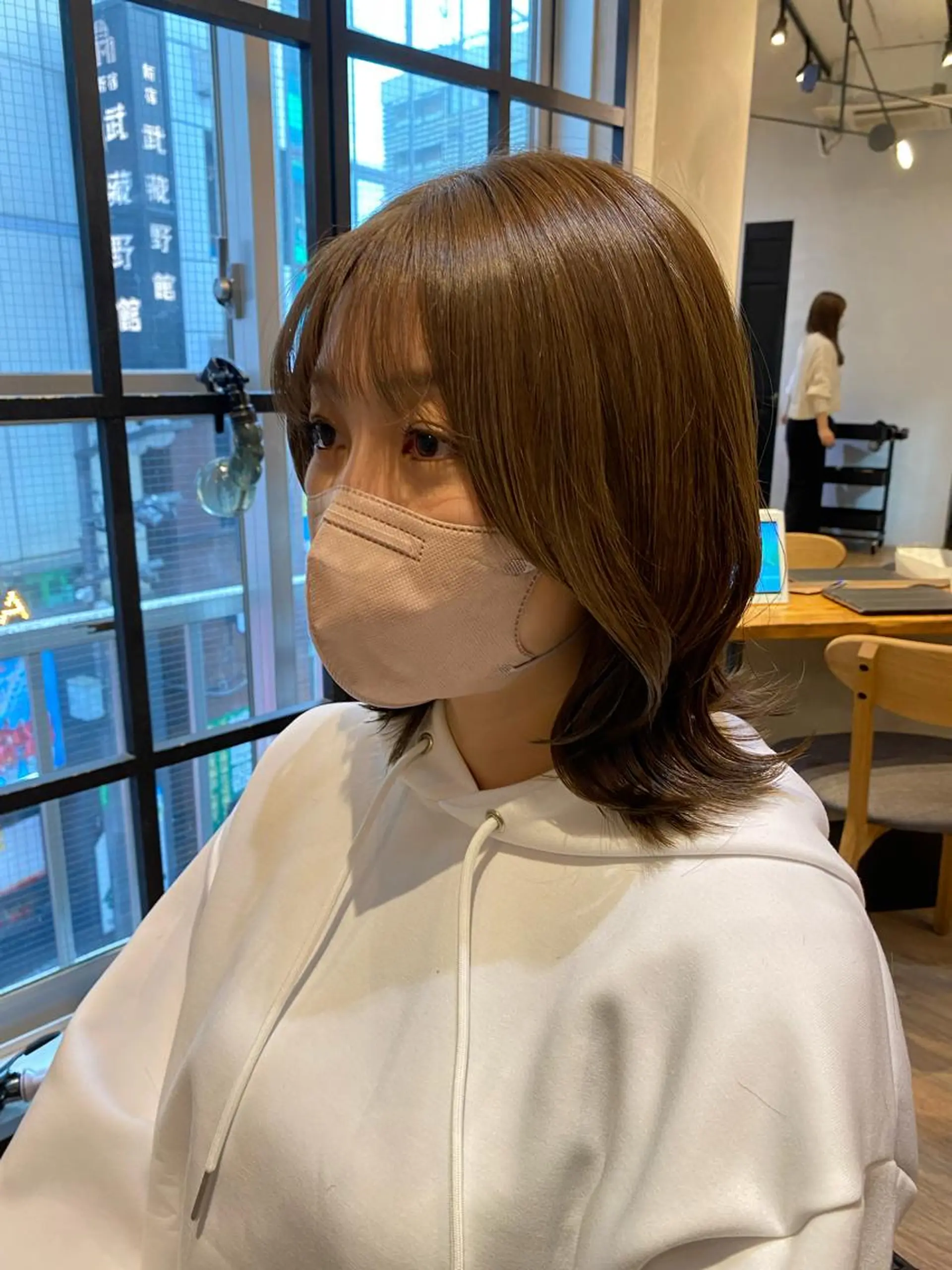 ミディアム カット ヘアカラー 縮毛矯正 トリートメント 顔周りcut・ご相談 ＝新宿しずく🇰🇷のヘアスタイル