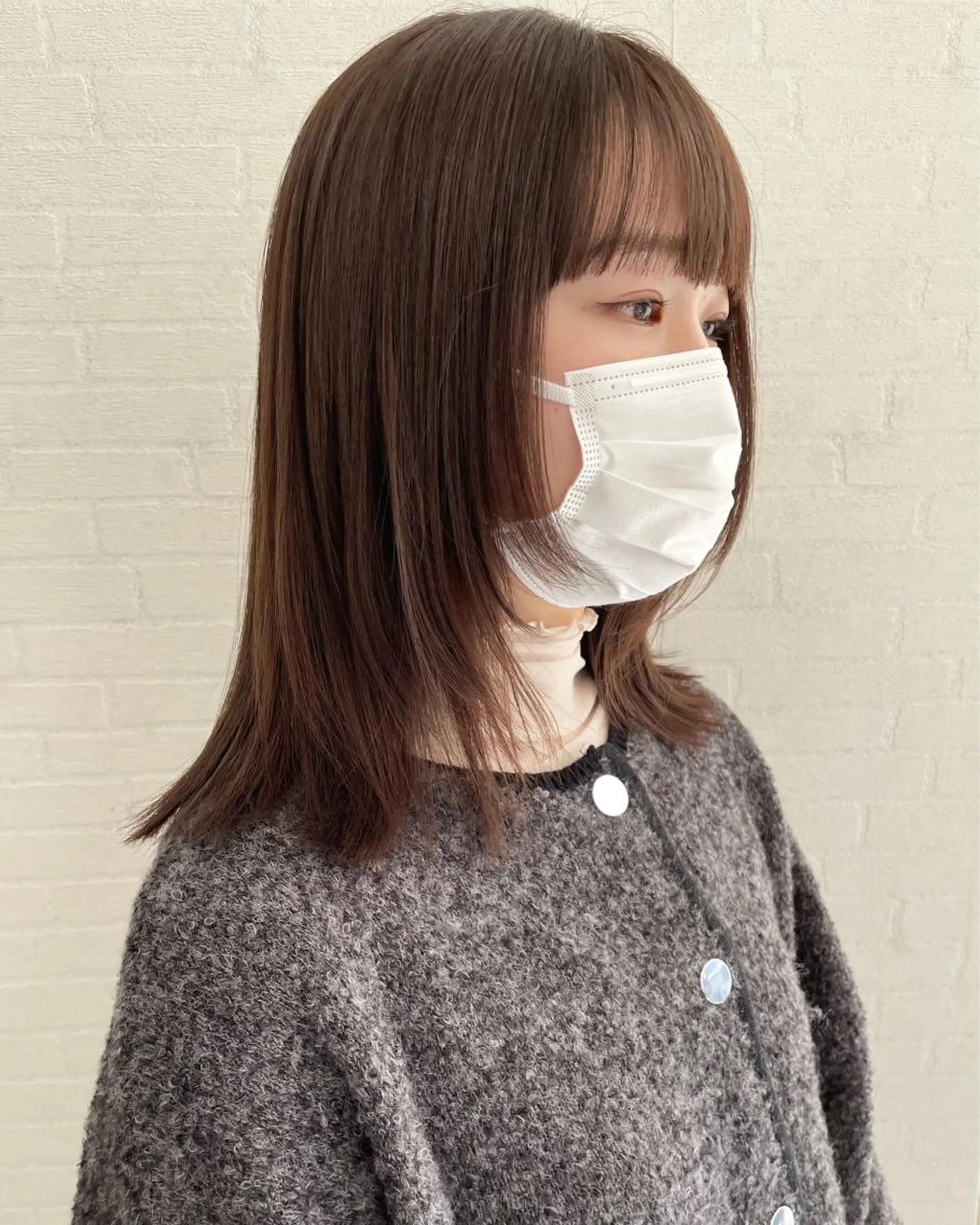 ミディアム カラー 立川 奈那子のヘアスタイル