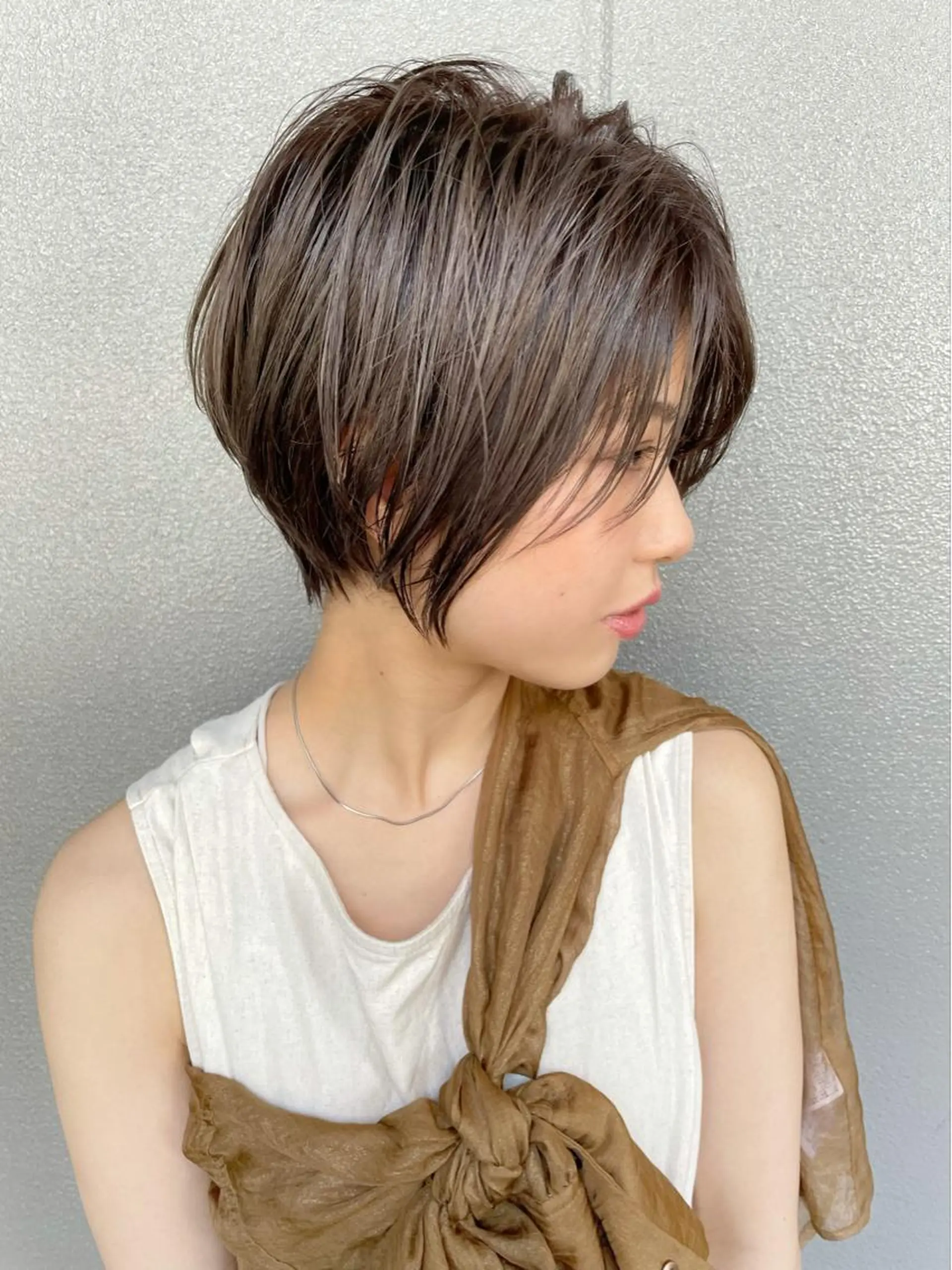 ショート カラー グレージュ ショートヘア 小顔カット minami /ヘアセットのヘアスタイル