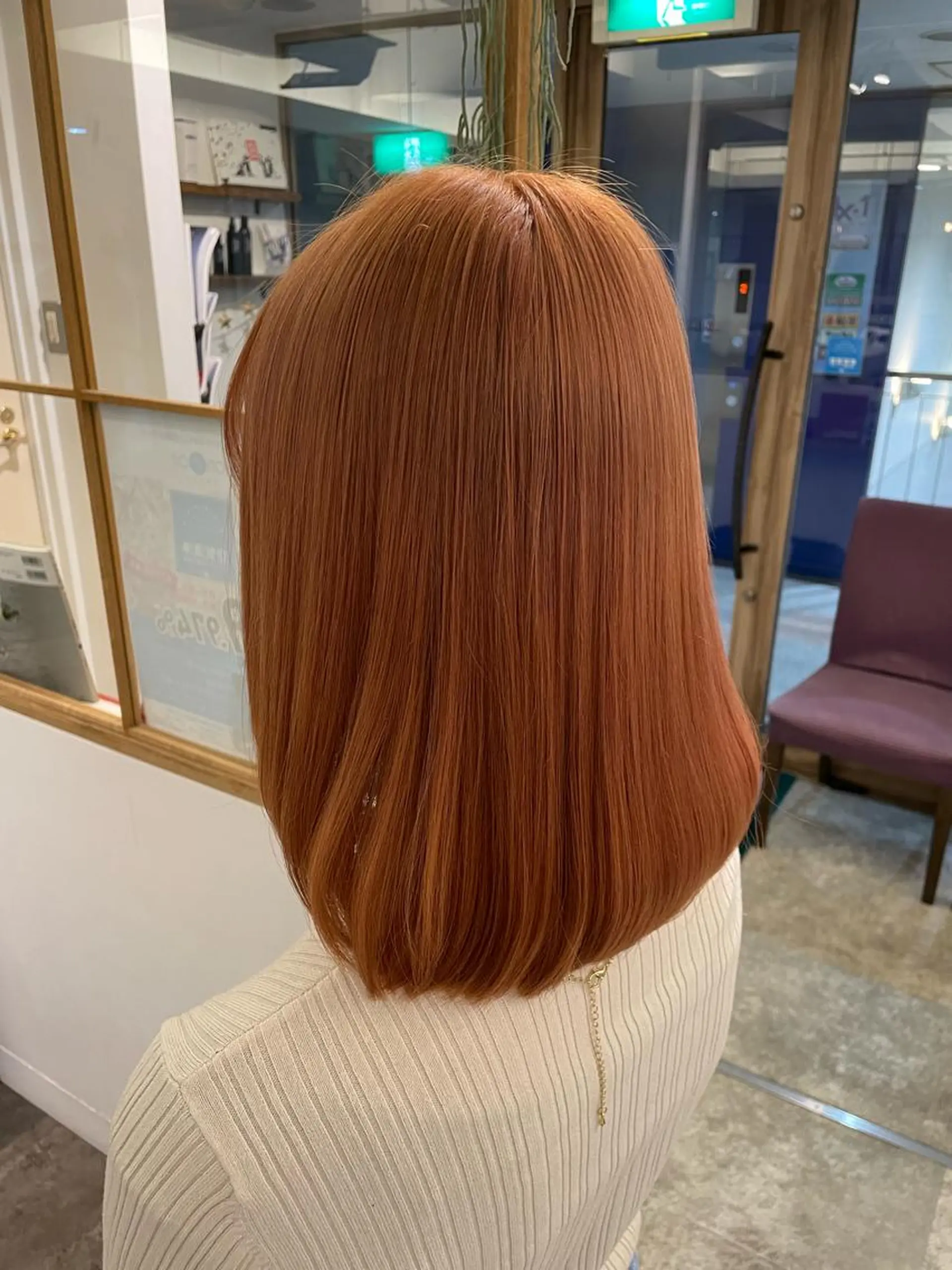 ミディアム カラー ベージュカラー ブリーチ ピンクカラー ピンクベージュ ヘアカラー トリートメント 奥野 紗弓のヘアスタイル