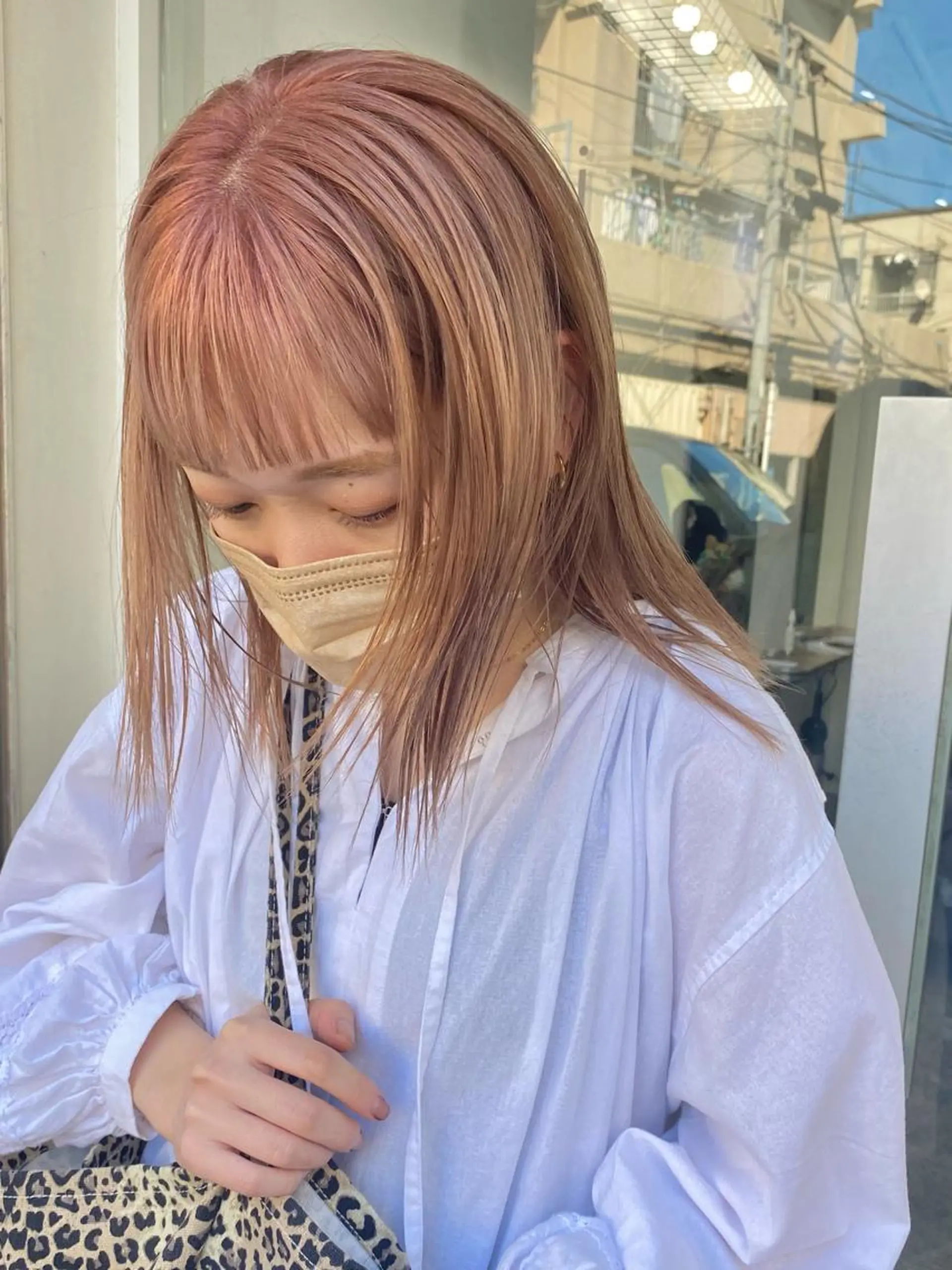 ミディアム ヘアカラー 森貴裕/ベージュ/ パーマ/オリーブのヘアスタイル