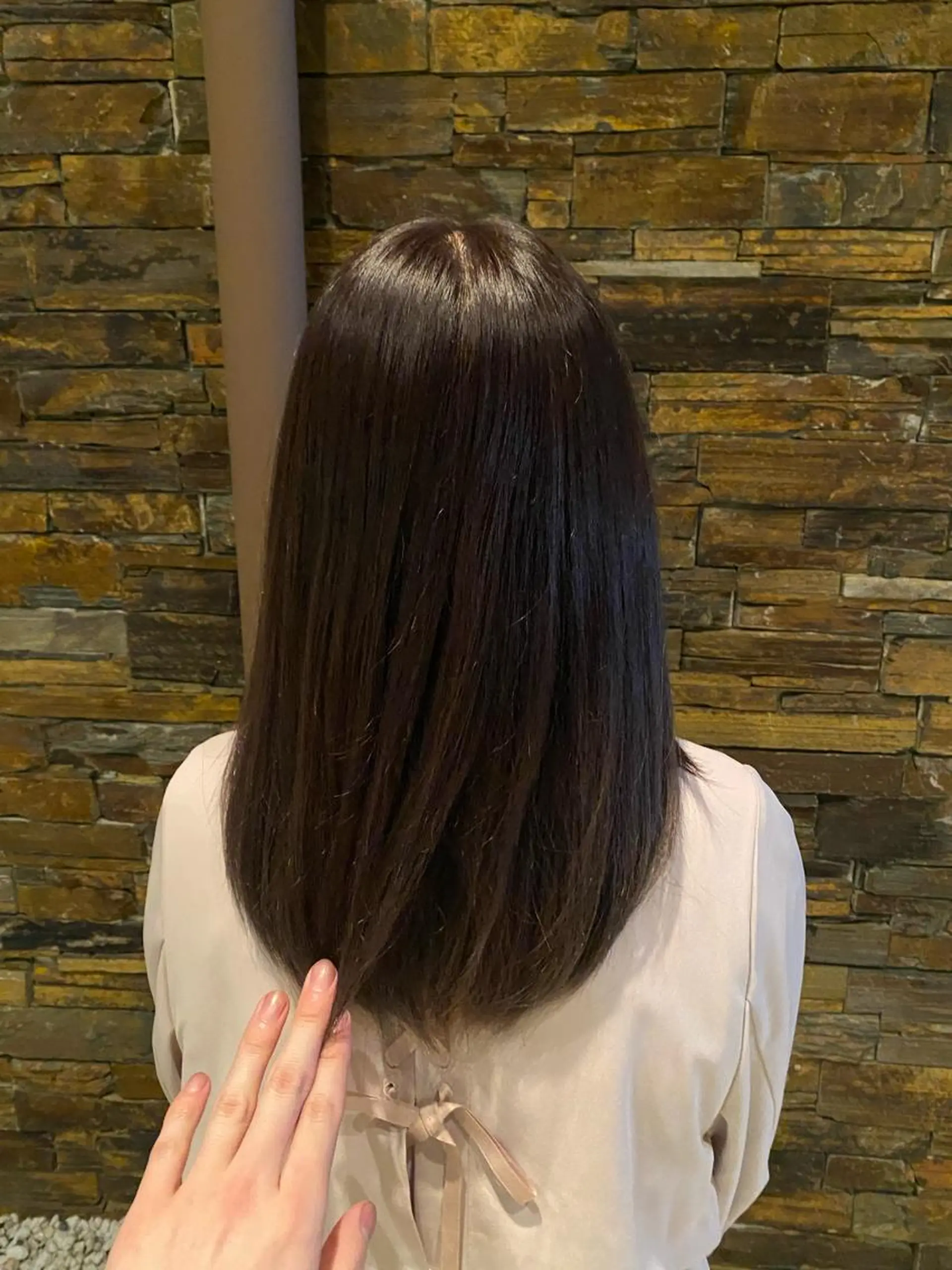 セミロング 垢抜けパーマ/ 毎朝1分セット/こんのヘアスタイル