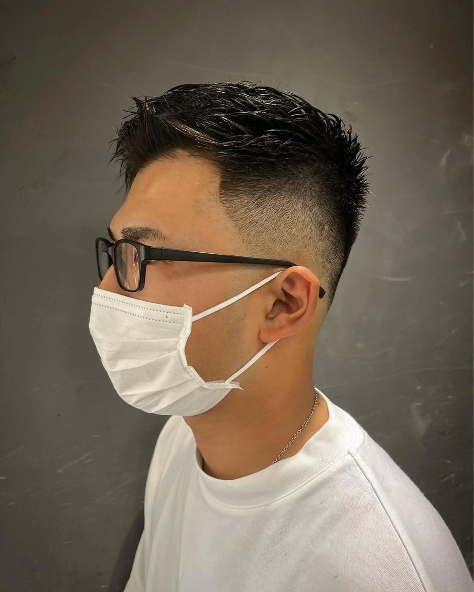 ショート パーマ メンズ アイブロウ フェードカット メンズアイブロウ 京都駅メンズカット/ パーマ/Keigoのヘアスタイル