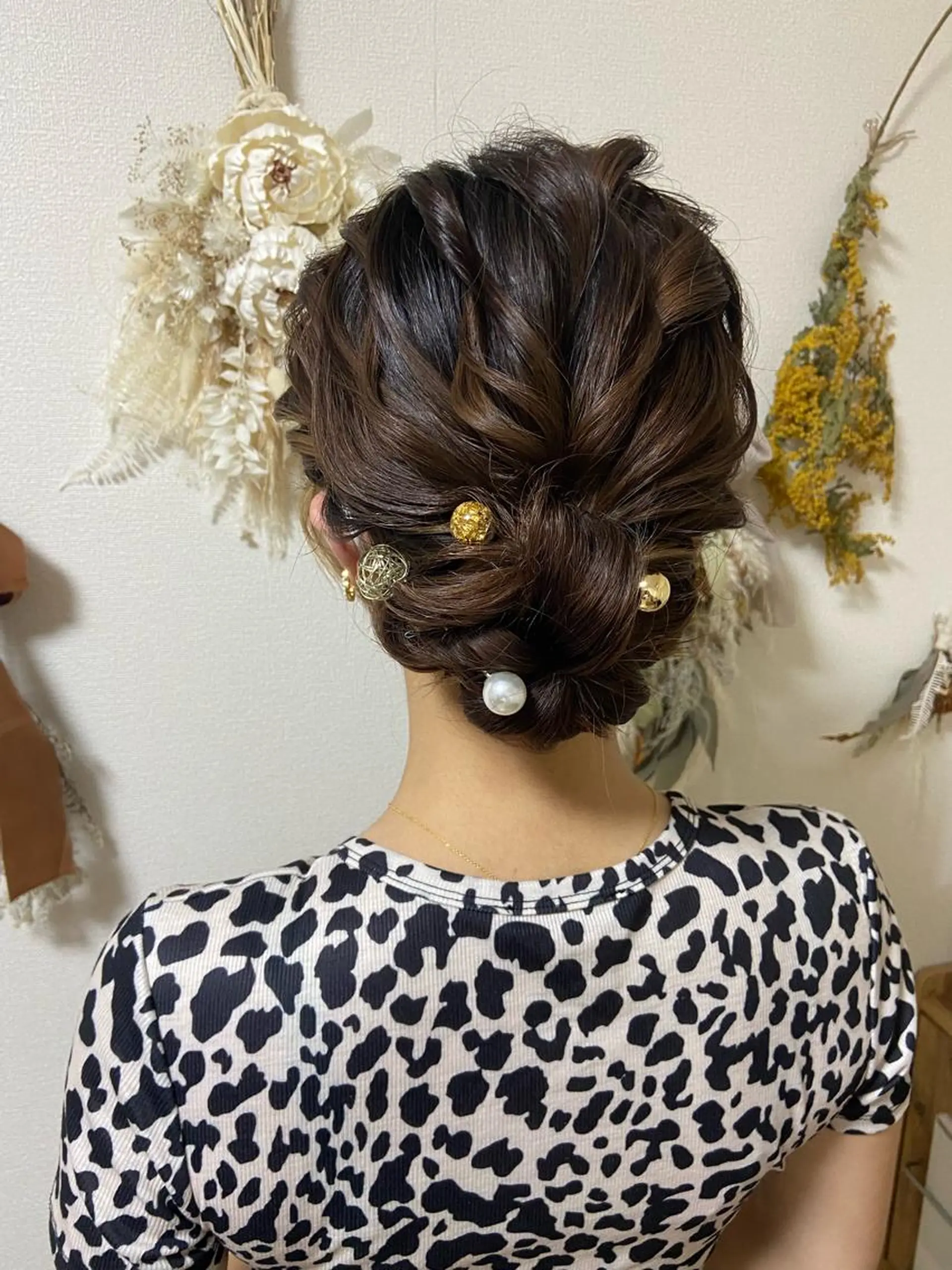 ミディアム ヘアアレンジ ヘアアンドメイクムタ 新居のヘアスタイル