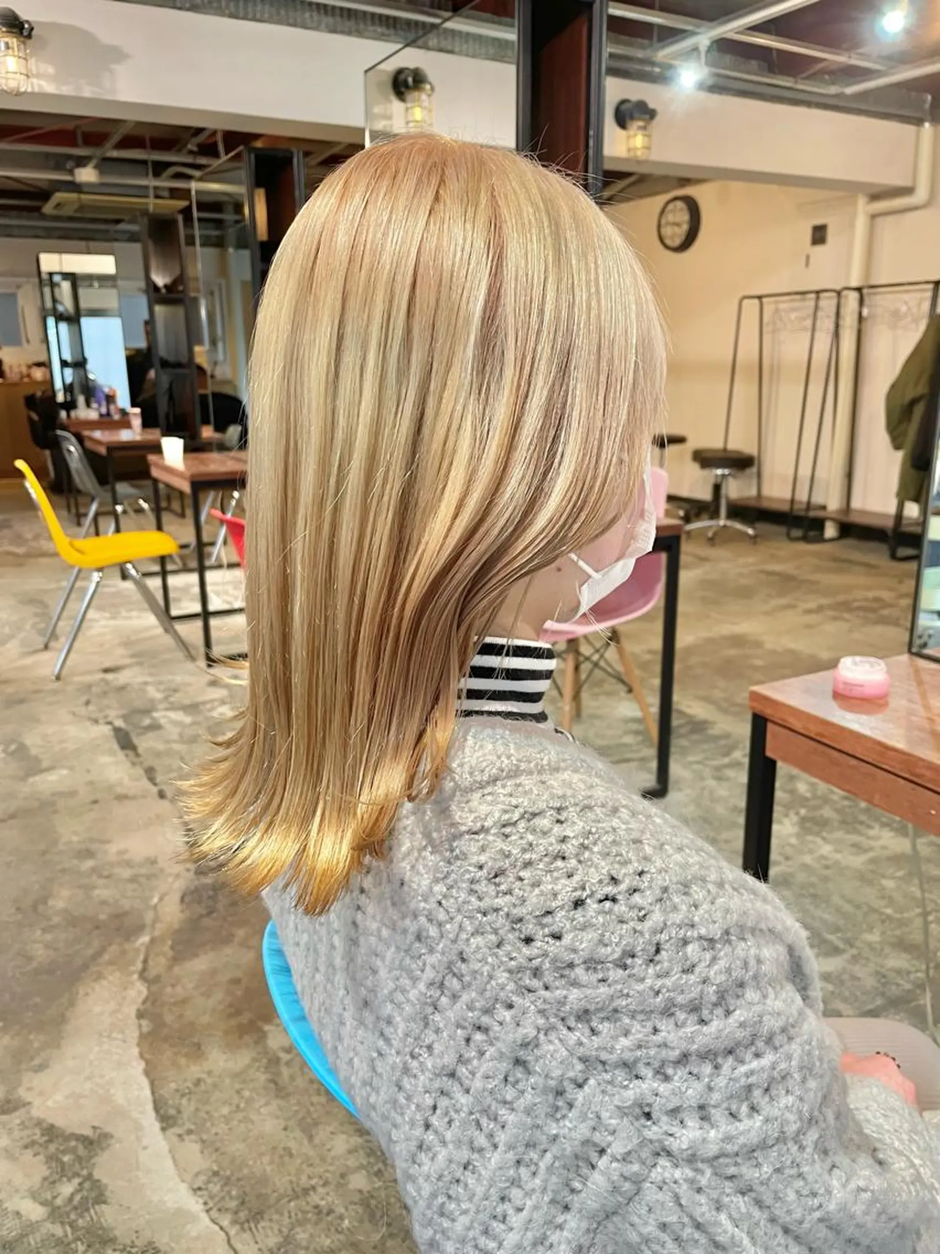 ミディアム カラー ベージュカラー インナーカラー ボブ ボブインナー メンズ/パーマ/ ブリーチ/KAITOのヘアスタイル