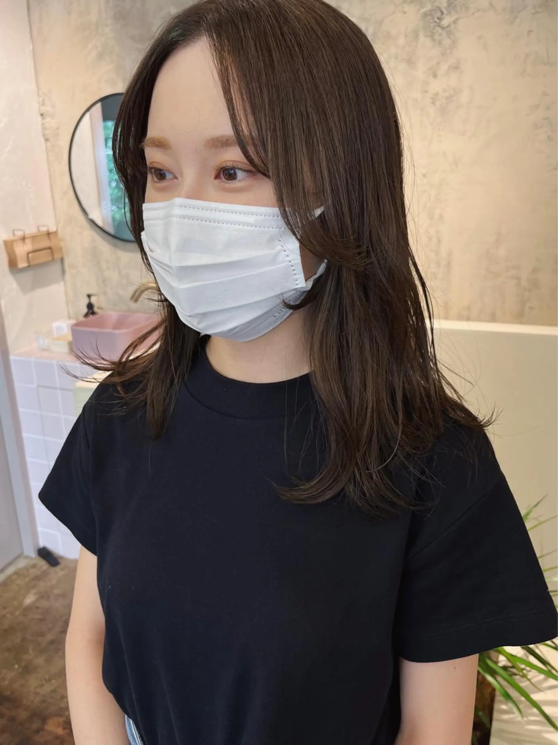 ミディアム カラー 透明感カラー グレージュ 西山 紗耶香🪽 透明感カラー/ボブのヘアスタイル