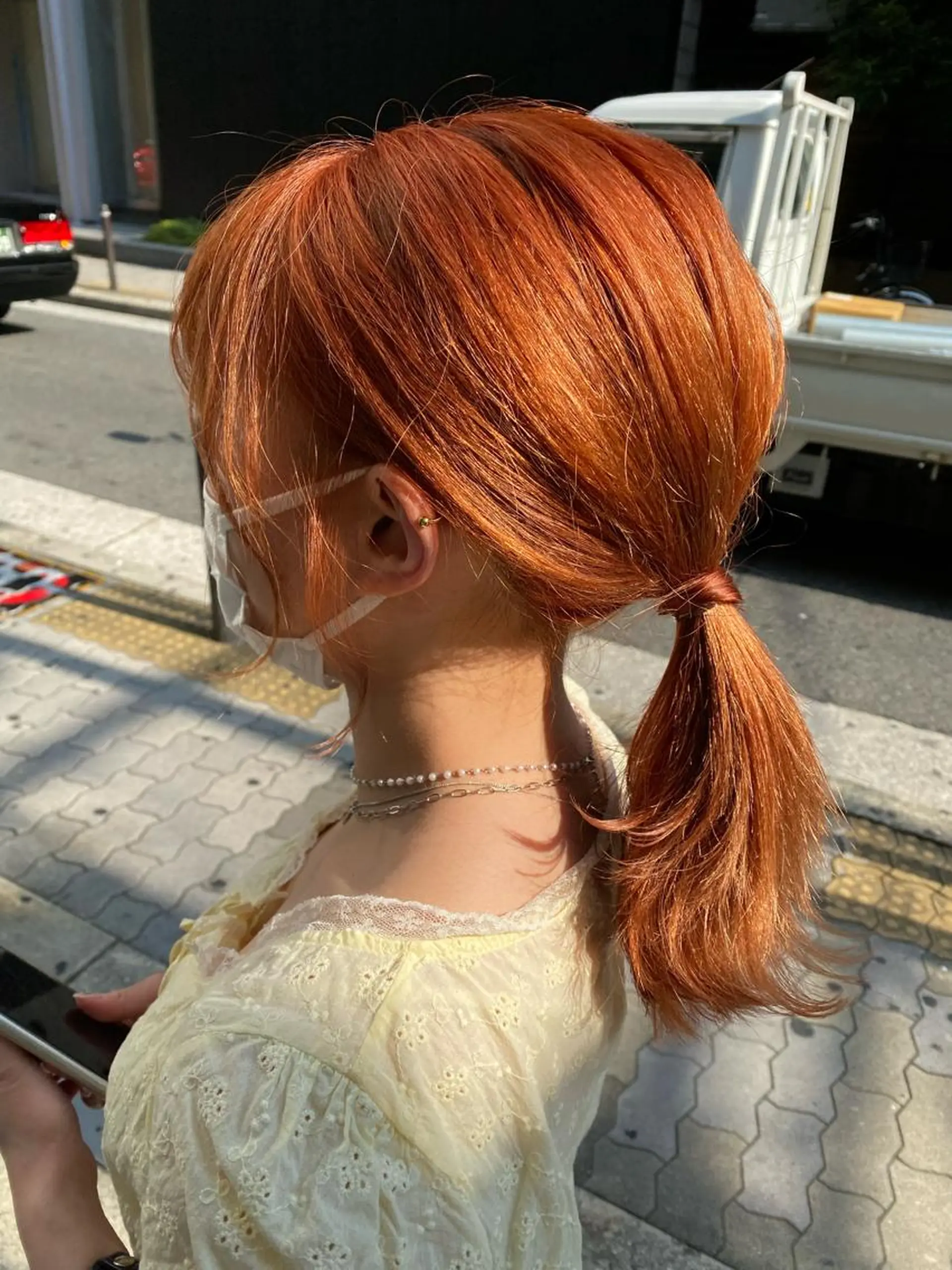 ミディアム カラー ヘアアレンジ マツエク・マツパ オレンジ カラーマツエク 透明感カラー🫧ヘア セット🫧松本菜月の眉毛・アイブロウイメージ