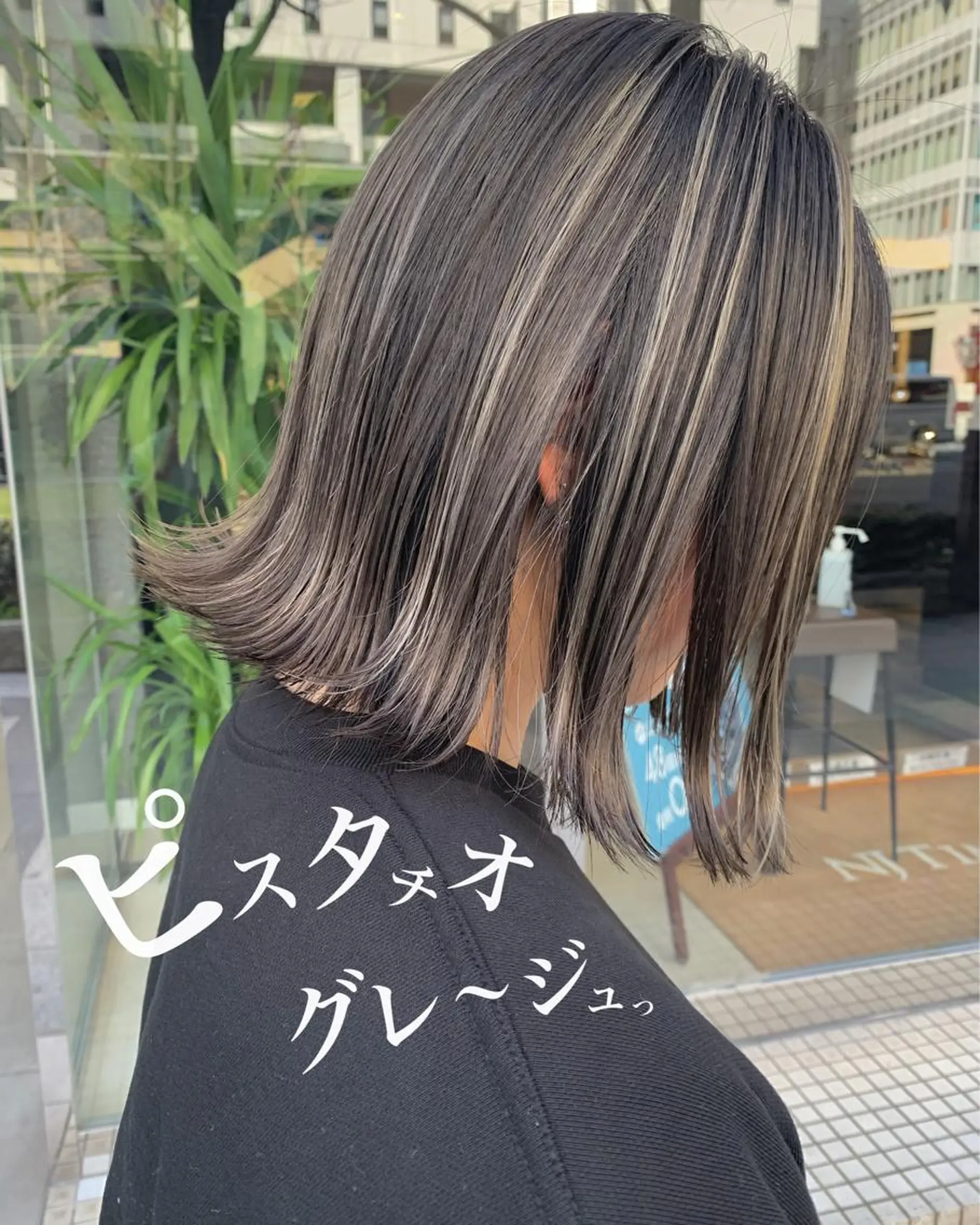 ミディアム カラー グレージュ ハイライトカラー ボブ ハイライト ✂️ボブの神様 北村涼✂️のヘアスタイル