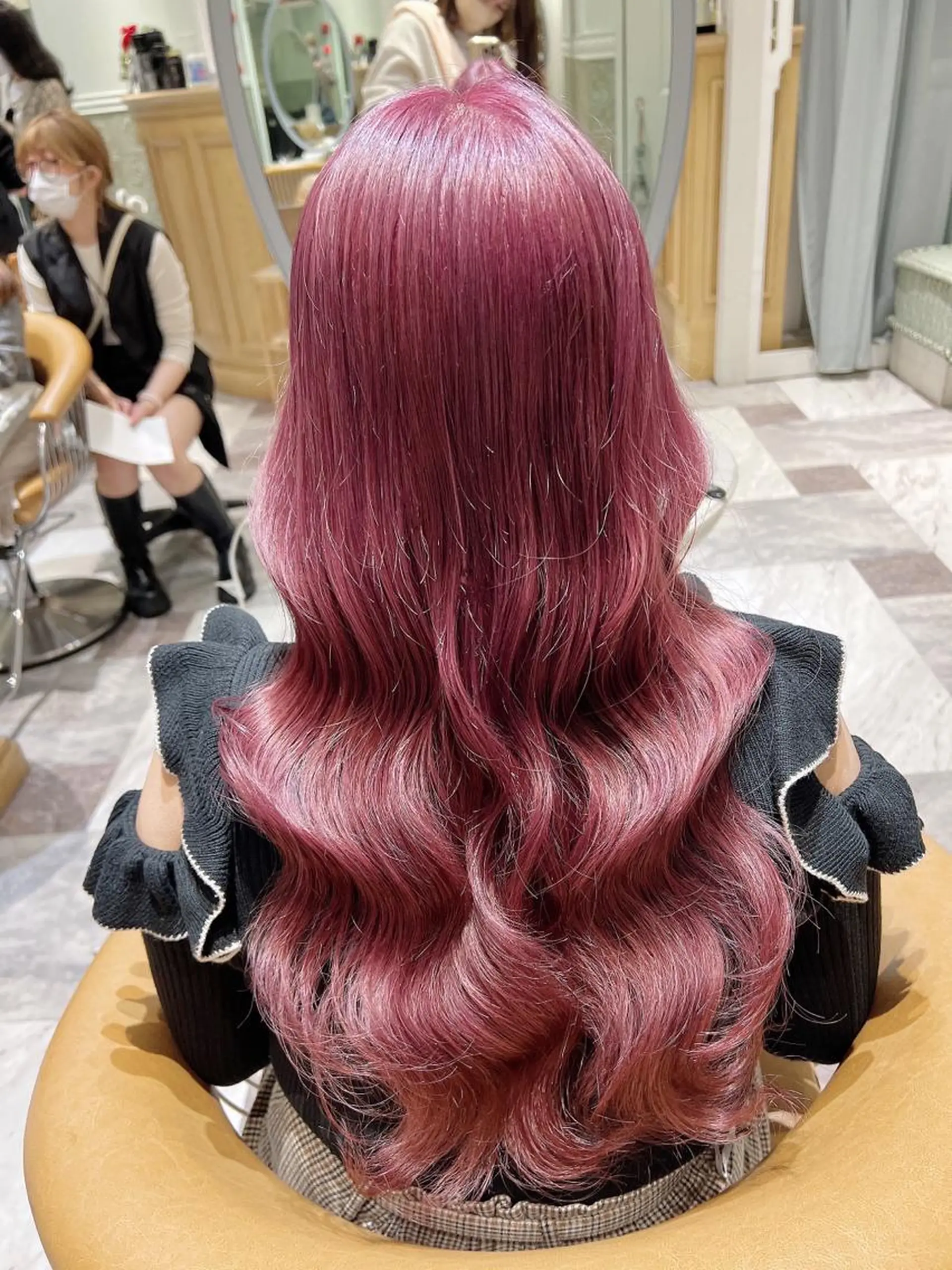 ロング ボブ ハイライト 髪質改善 韓国風ヘア 小顔カット 似合わせカラーの達人 ダブルカラー/森栄範のヘアスタイル