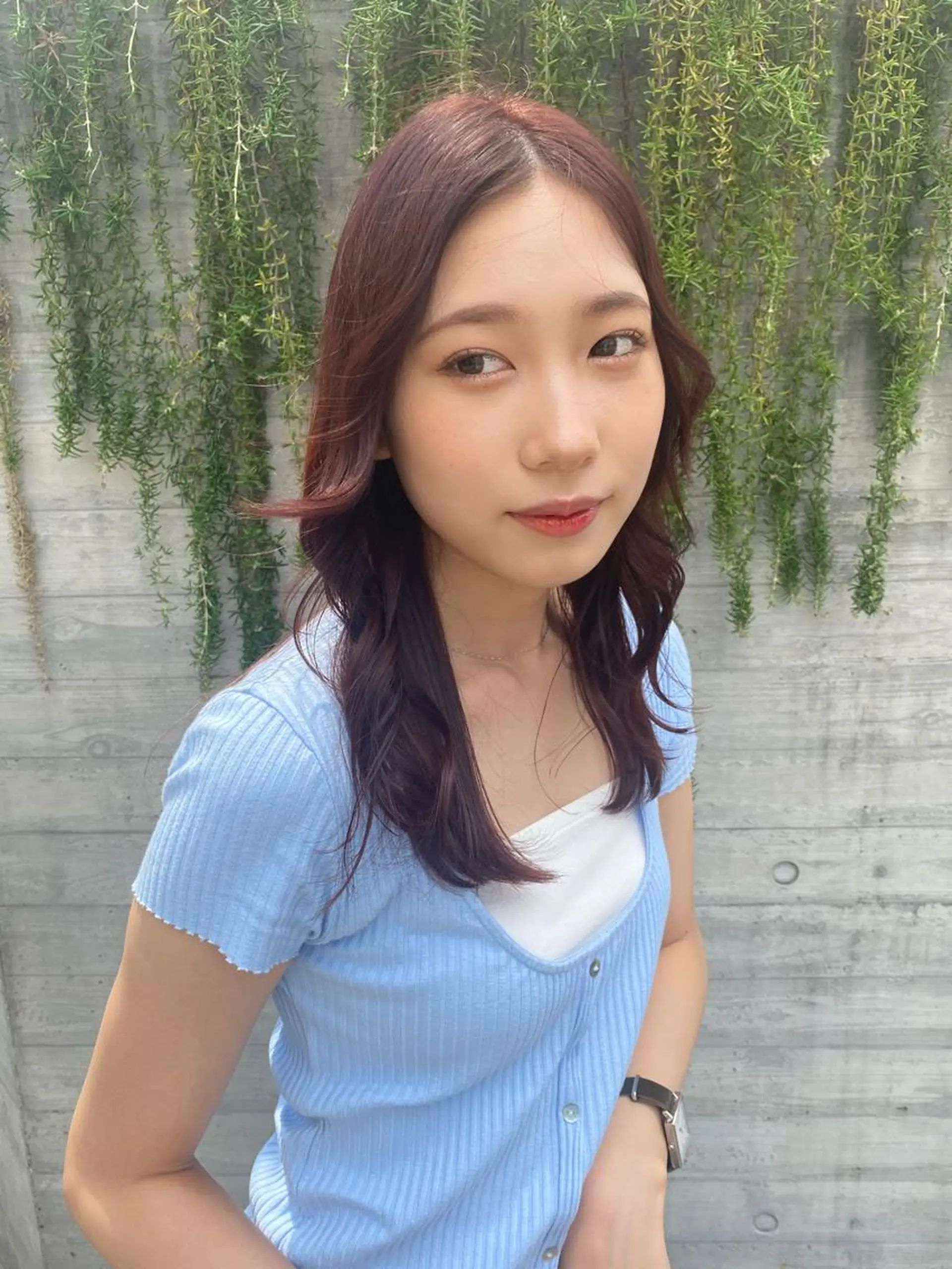 カラー アッシュ ベージュカラー 黒髪 ブルーカラー ブルーブラック ヘアカラー トリートメント ヘアセット 透明感/韓国風 🤍moeka🤍のヘアスタイル