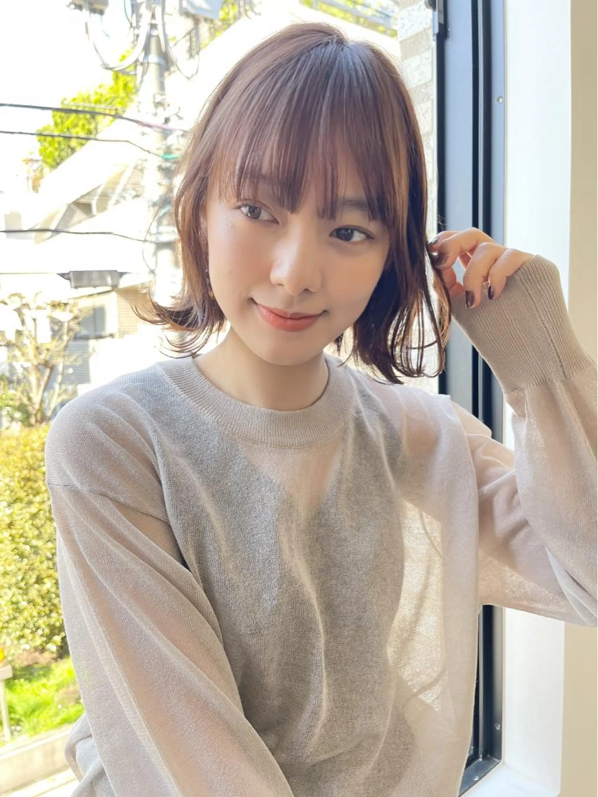 ミディアム 縮毛矯正 トリートメント イメチェンカット✂️ 錦糸町佐藤店長のヘアスタイル