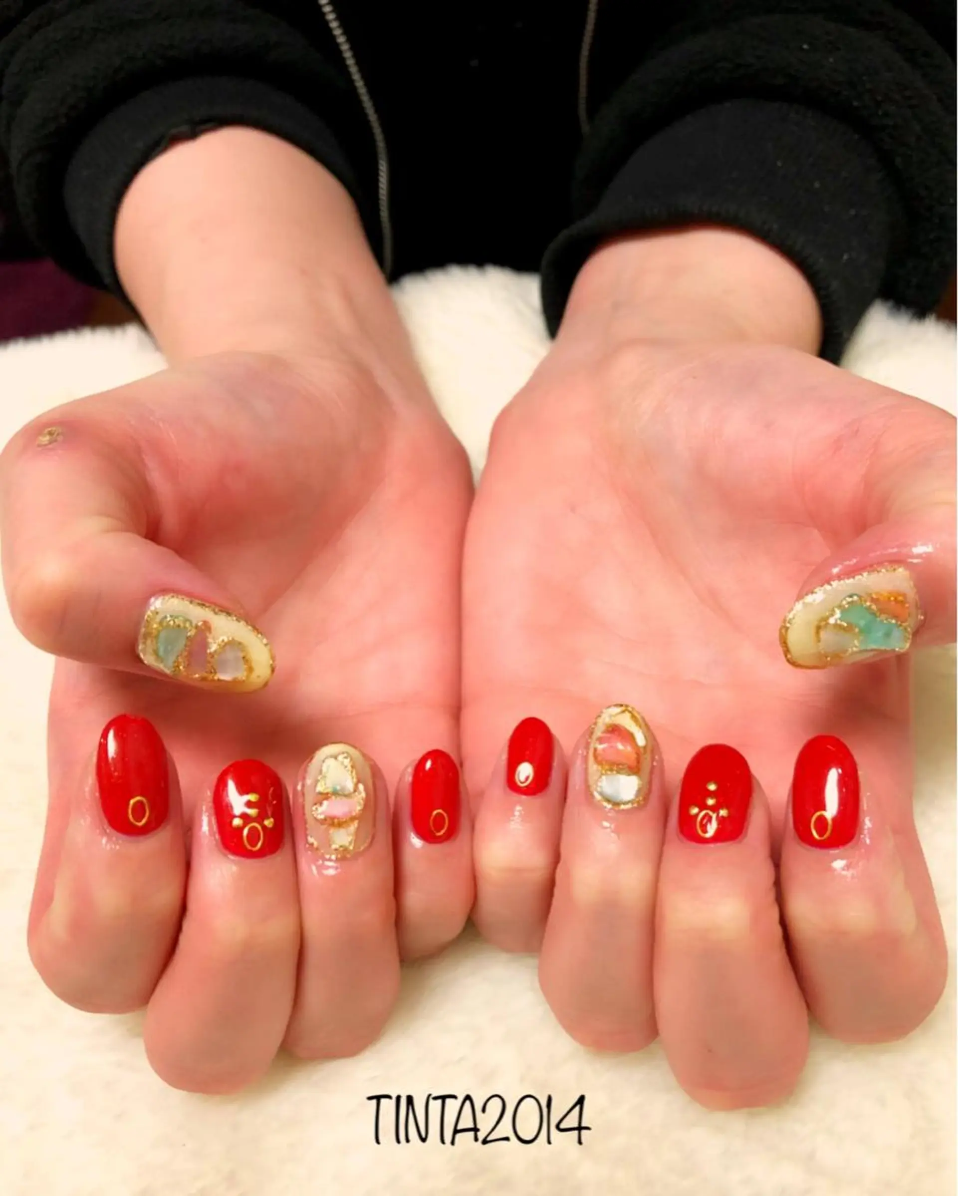 ネイル 赤色 ネイルサロン ティンタ所属・馬場 典子のネイルデザイン
