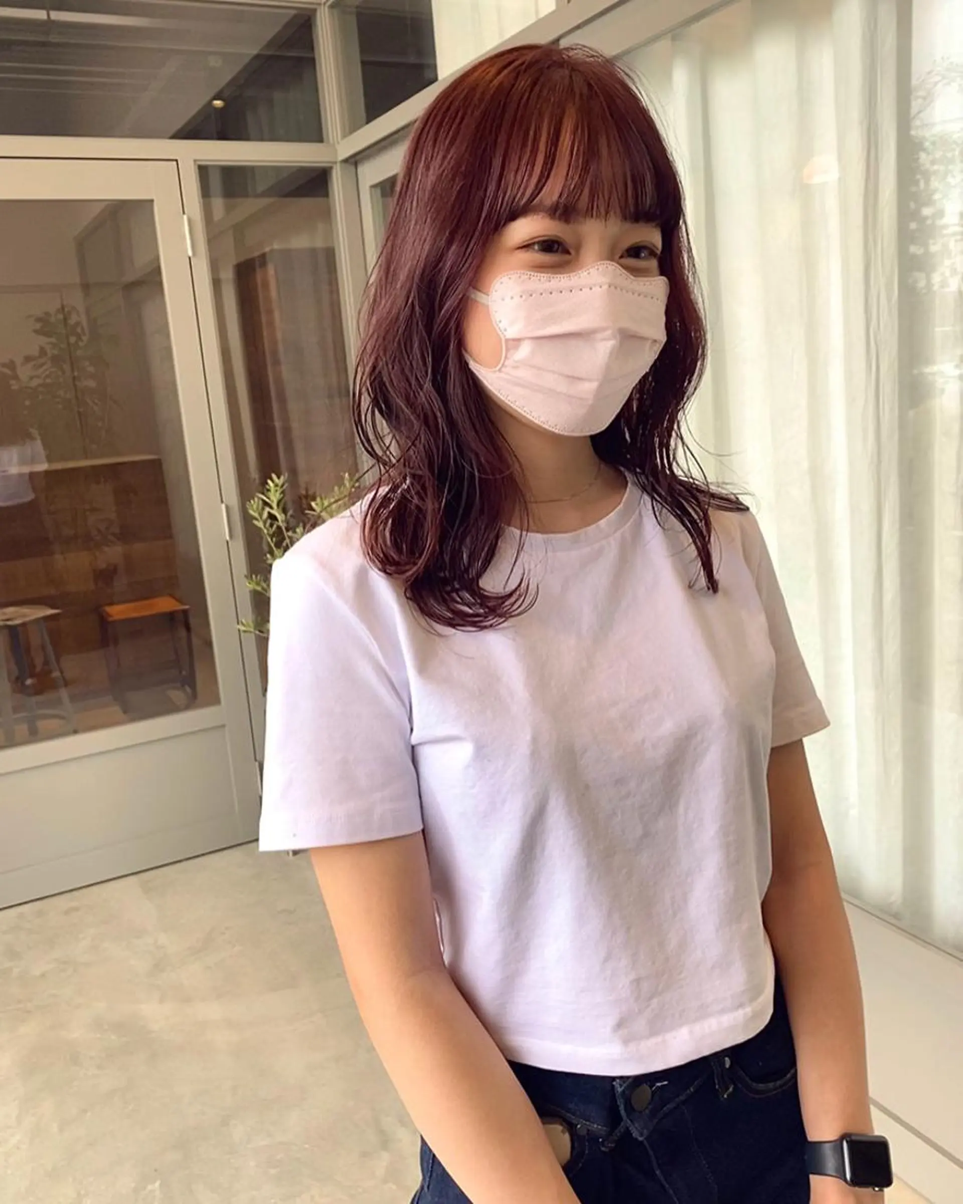 ロング カラー ブラウンカラー ピンクカラー ピンクブラウン カット ヘアカラー 塚原 安優のヘアスタイル