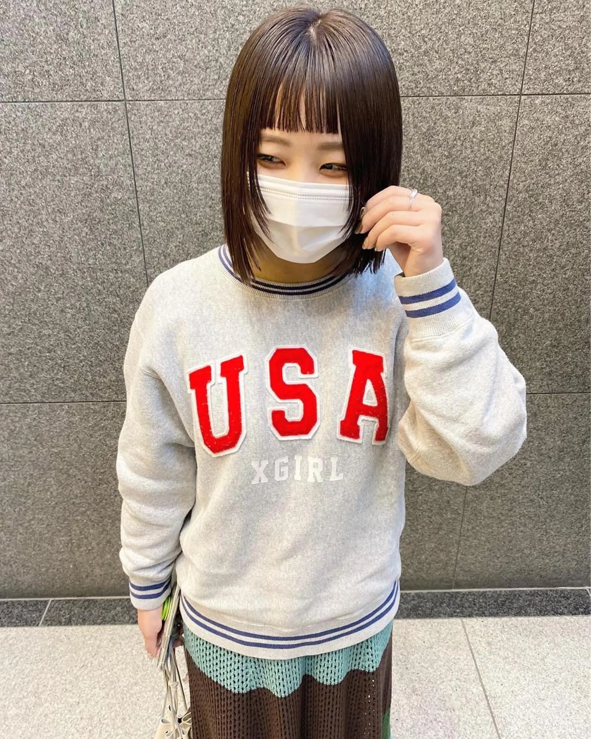 ミディアム デザインカラー/ボブ ブリーチカラー/ユリのヘアスタイル