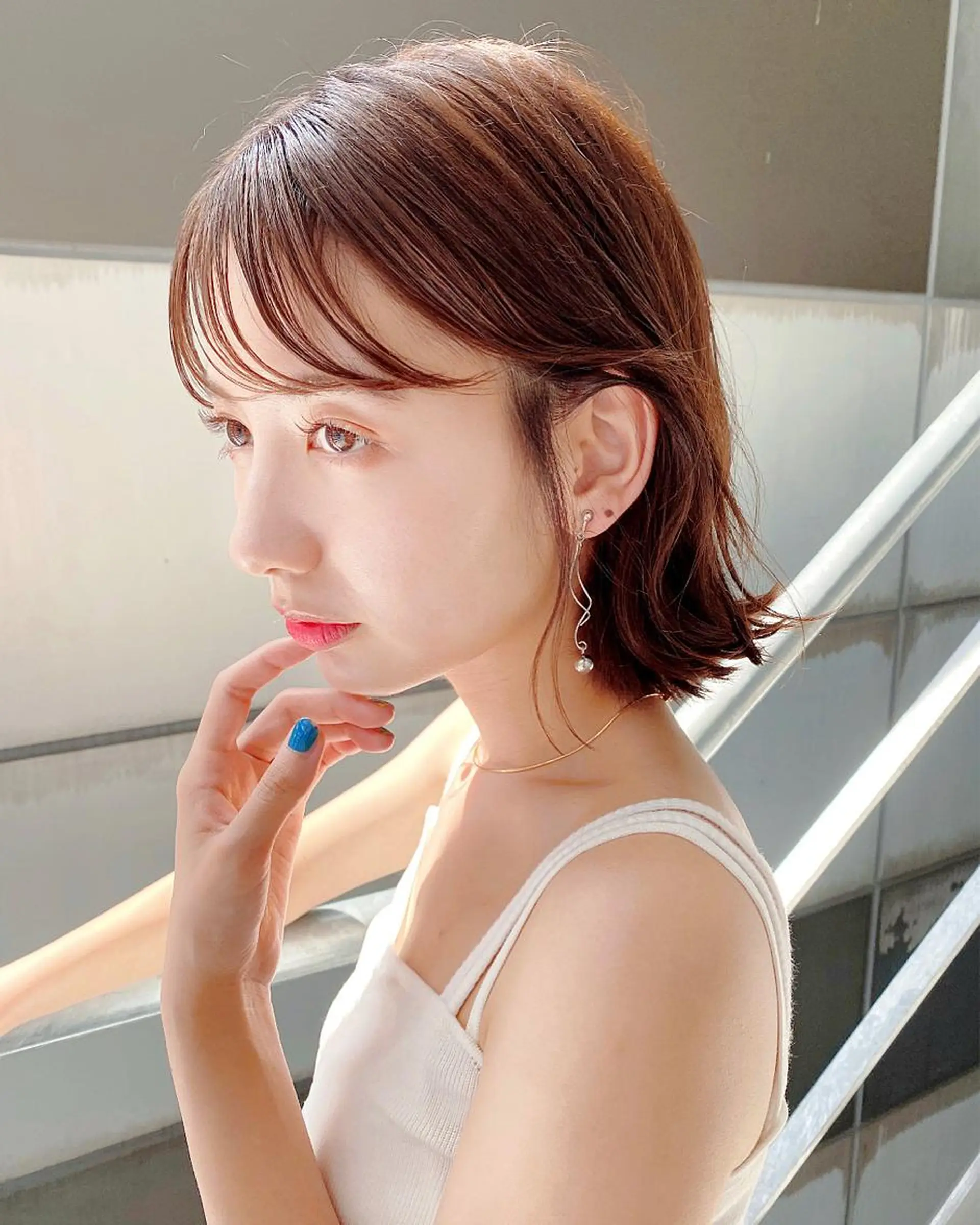 ショート カラー ボブ くびれヘア 艶カラー/似合わせ 💖Emmy💖のヘアスタイル