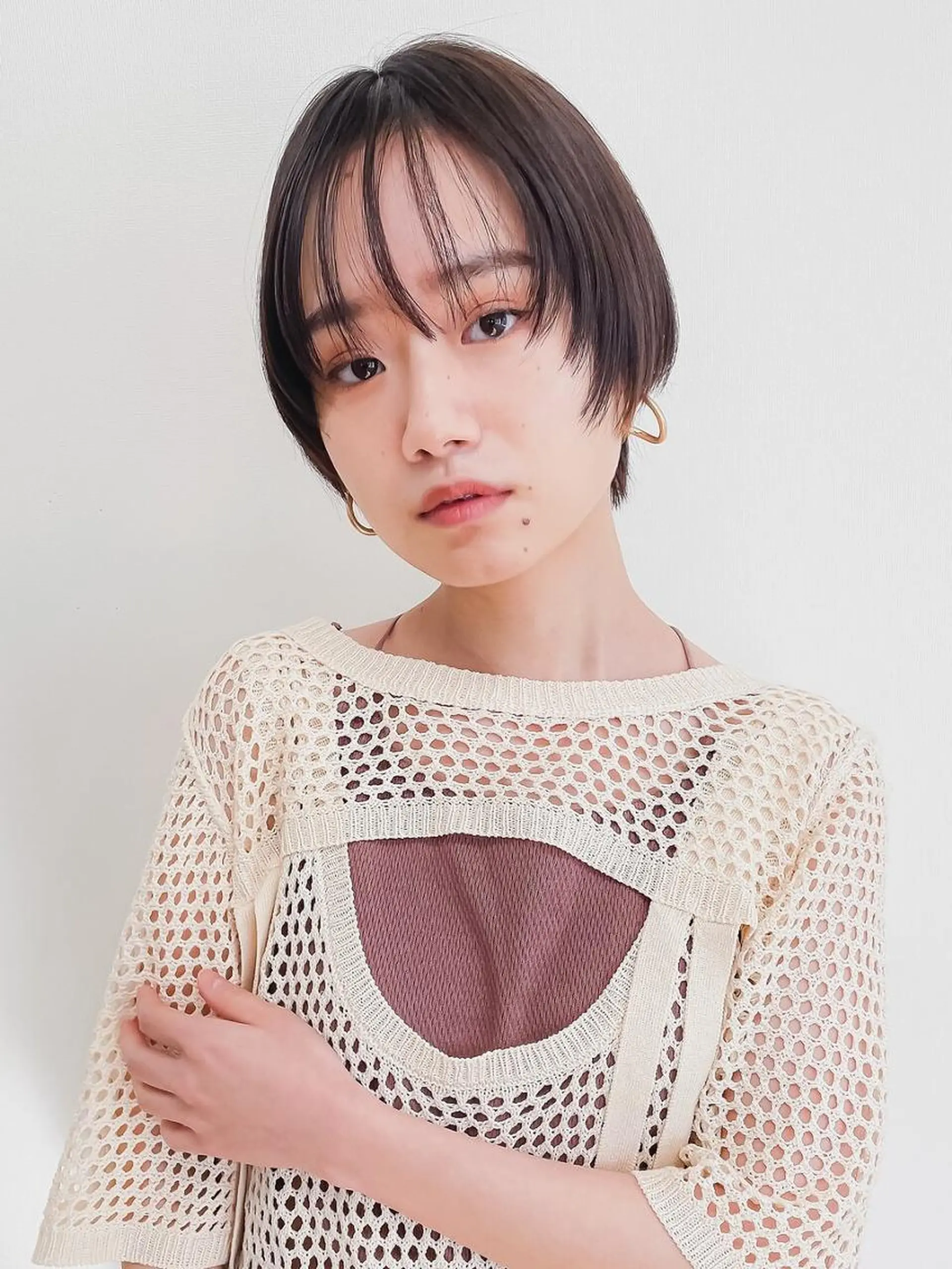 ショート カラー ブリーチ イヤリングカラー ハイライトカラー イルミナカラー インナーカラー BASSA 下井草店のヘアスタイル