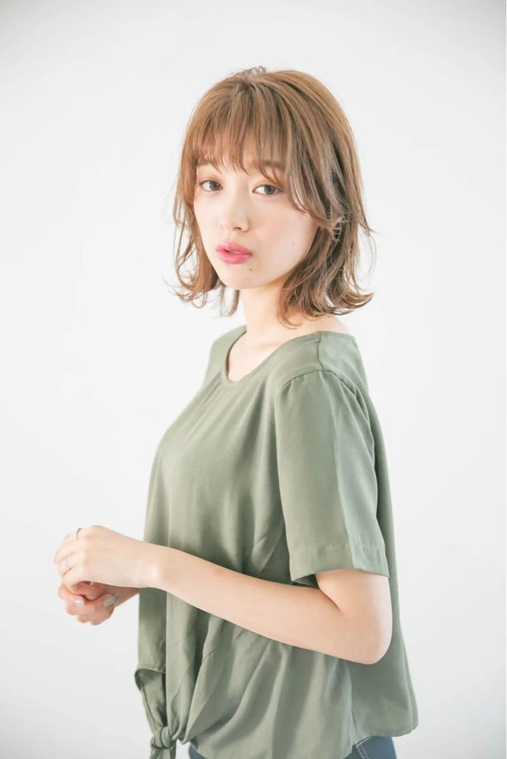 ミディアム 髪質改善ストレート、 カラー清野雄大のヘアスタイル