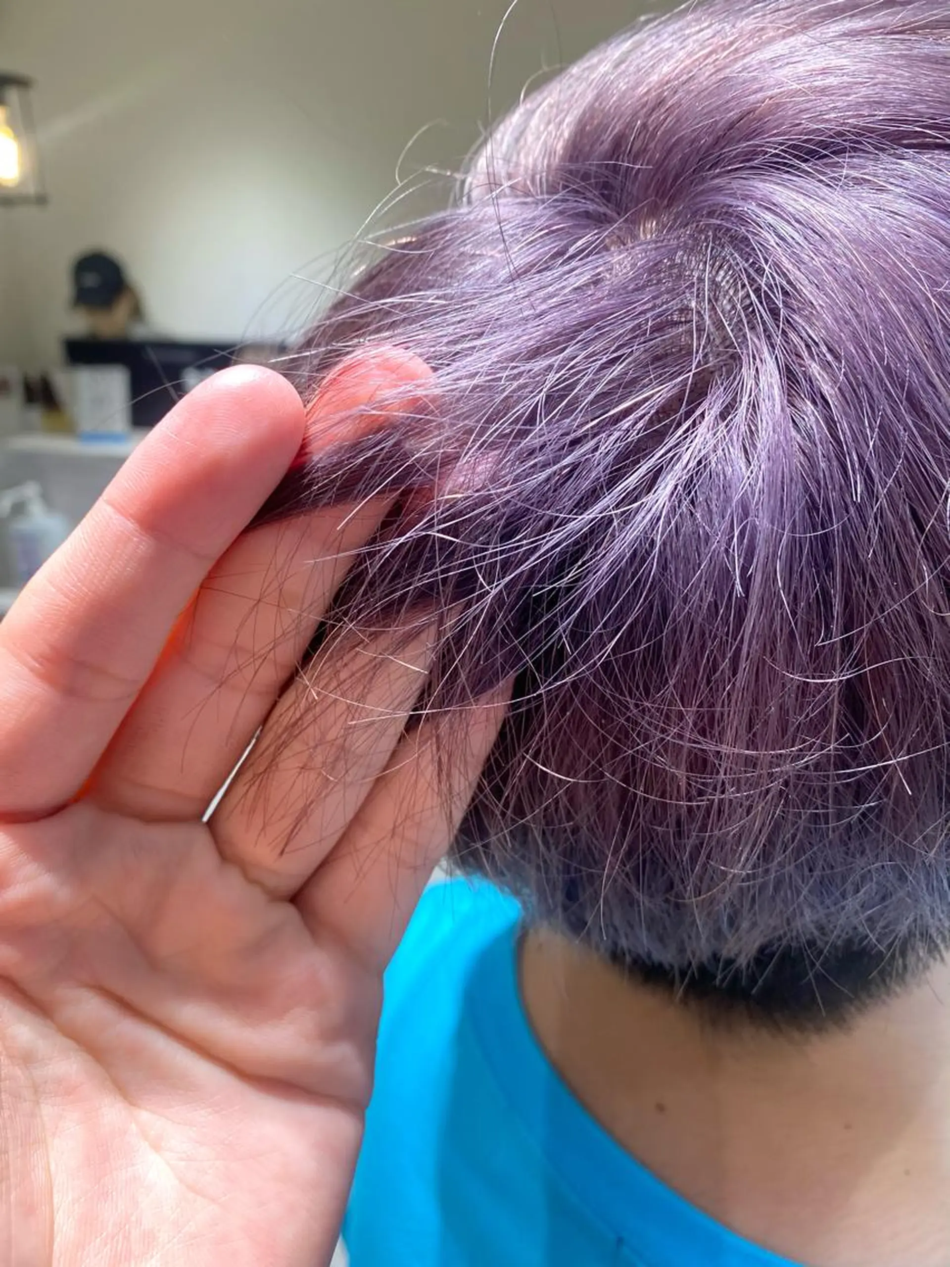 カラー メンズ バイオレットカラー 縮毛矯正とレイヤー カット/杉村凜汰郎のヘアスタイル