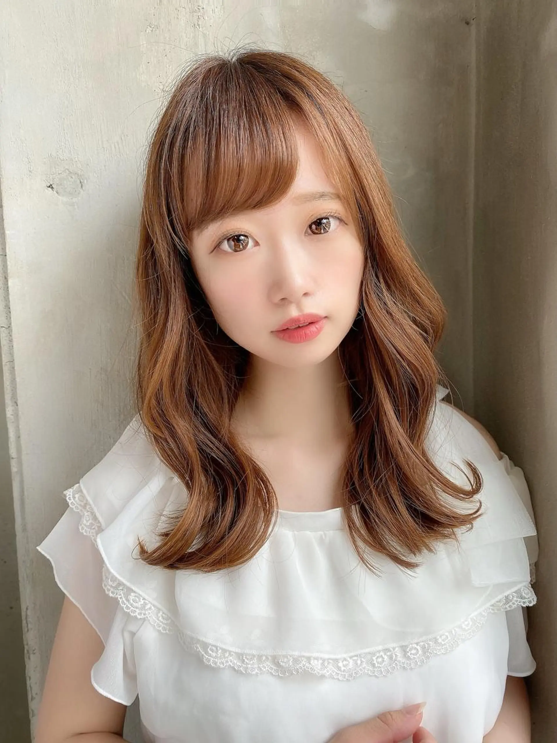 セミロング 韓国風ヘア✻透明感 カラー✻yukaのヘアスタイル