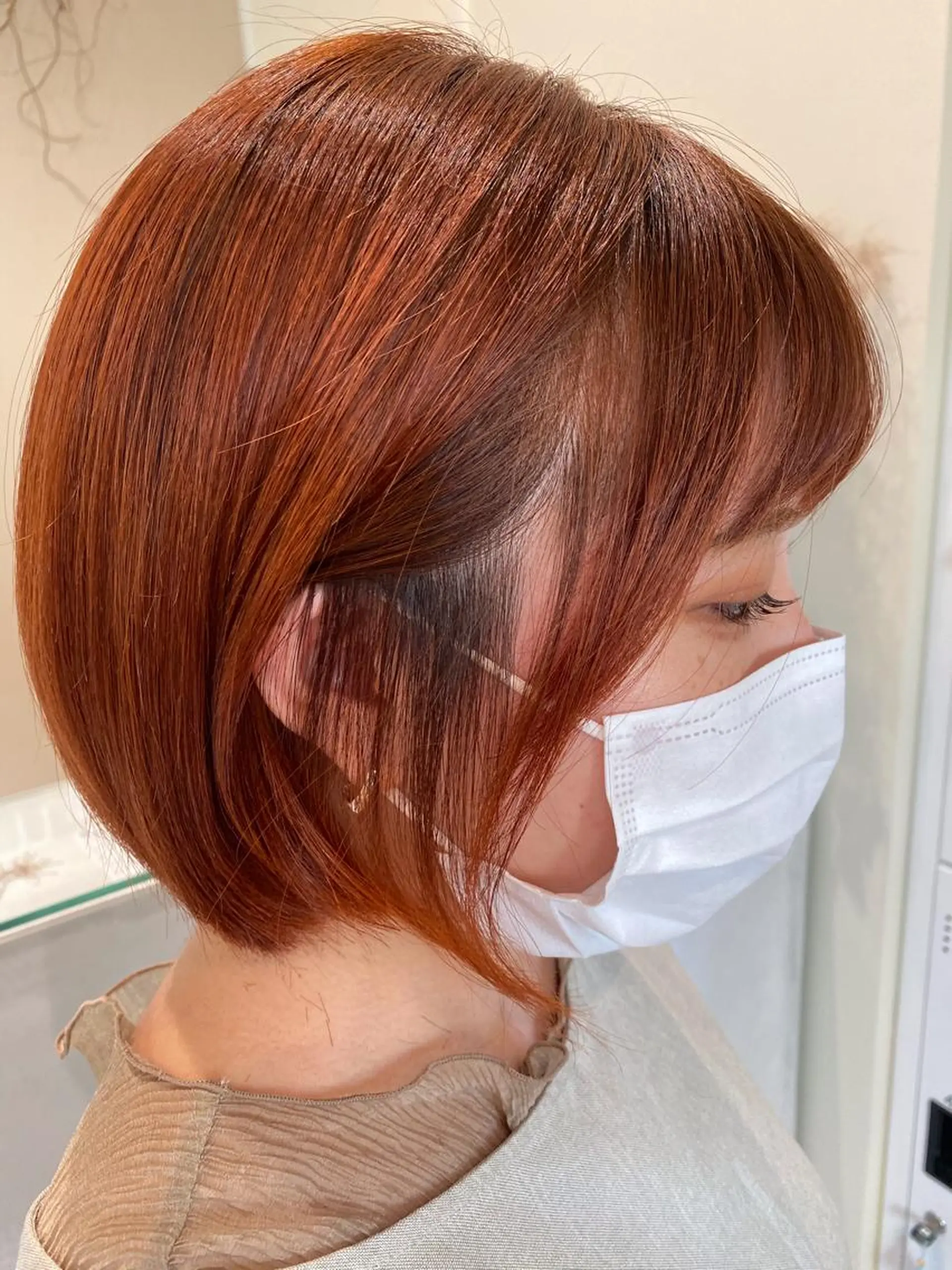 ショート カラー オレンジ ボブ/インナーカラー /眉毛/Miyuのヘアスタイル