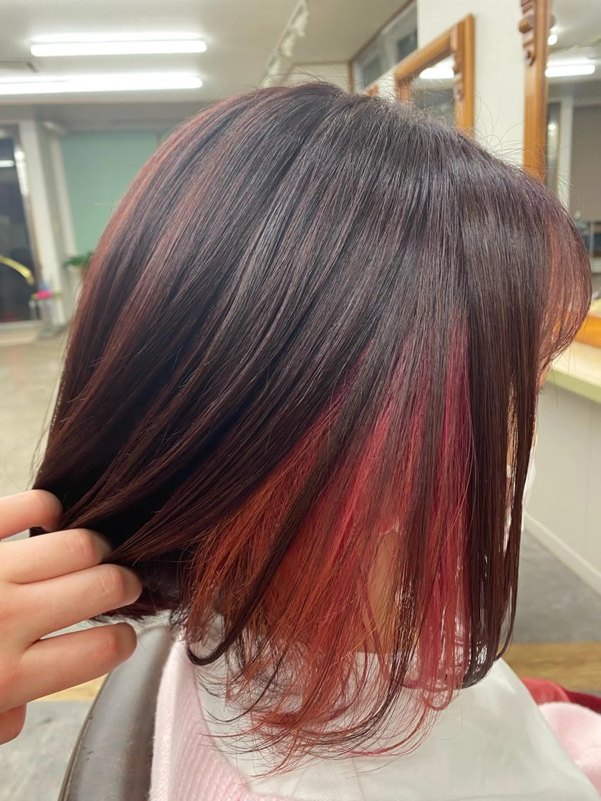 ショート カラー ミストバング ピンクカラー ️🫧押上️🫧はな 🫧まとまるショートのヘアスタイル