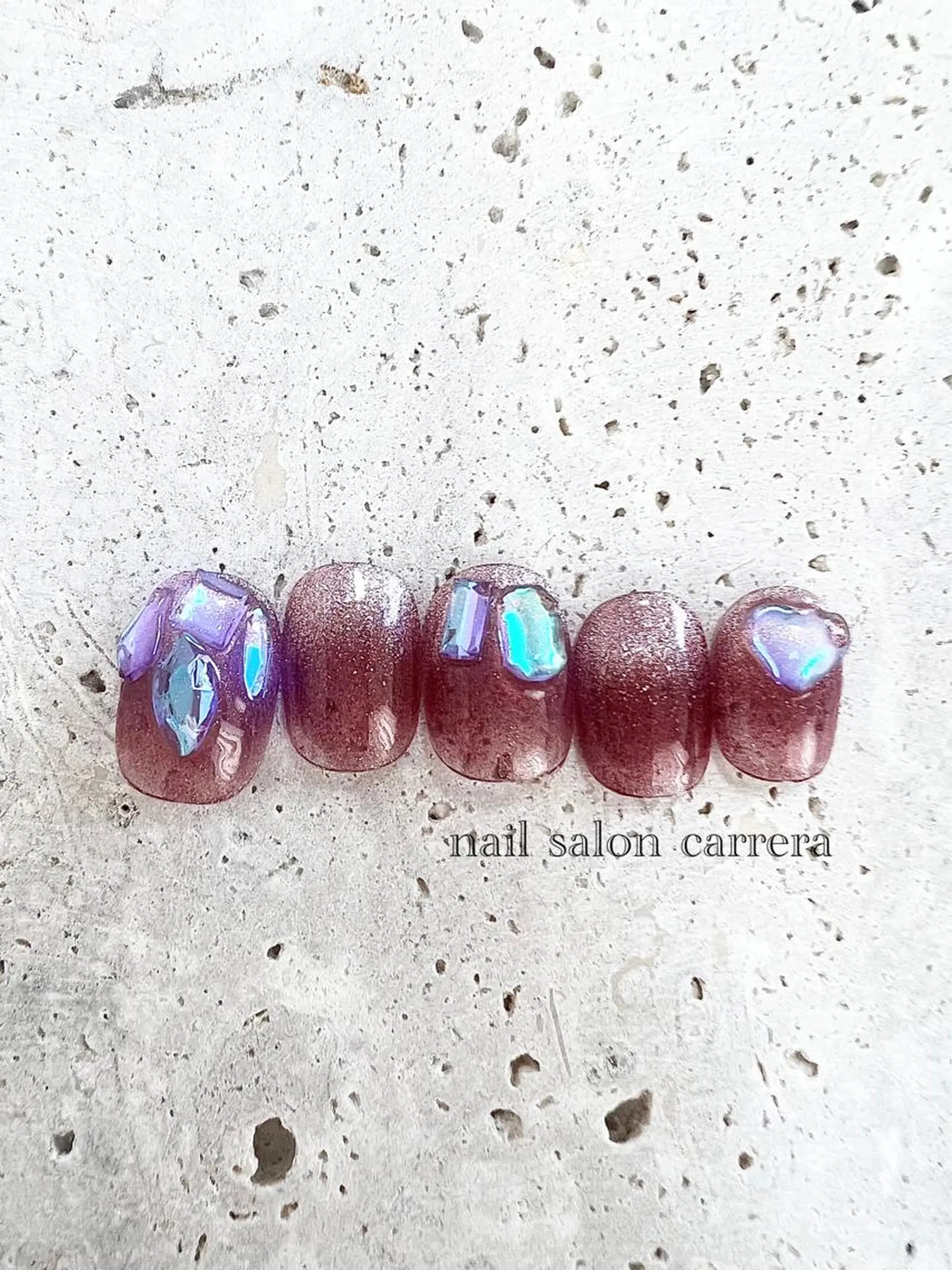 ネイル オーロラネイル マグネットネイル Bon Amieのネイルデザイン