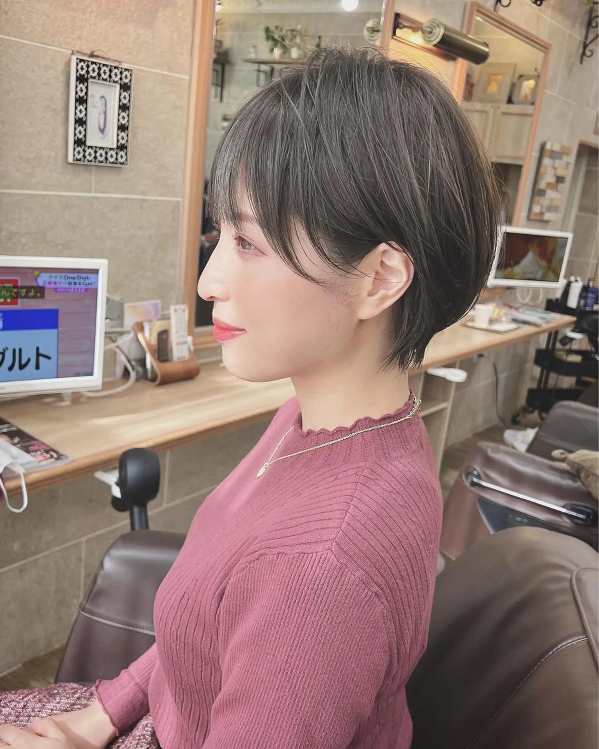 ショート 丸みショート ショートヘア カット ヘアカラー トリートメント 平尾 拓也のヘアスタイル