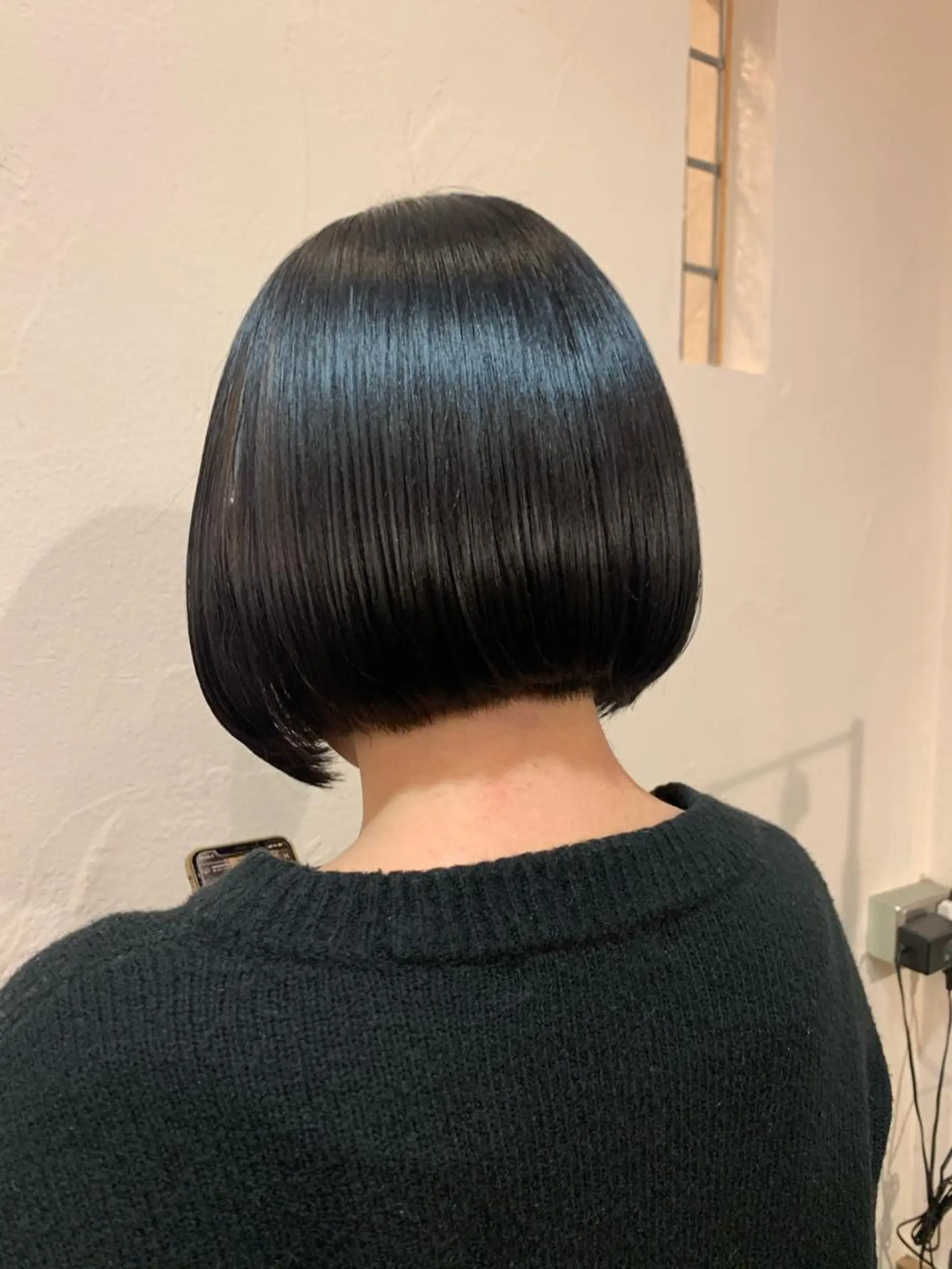 ショート カラー 黒髪 ブルーカラー ブルーブラック mir MIYUのヘアスタイル