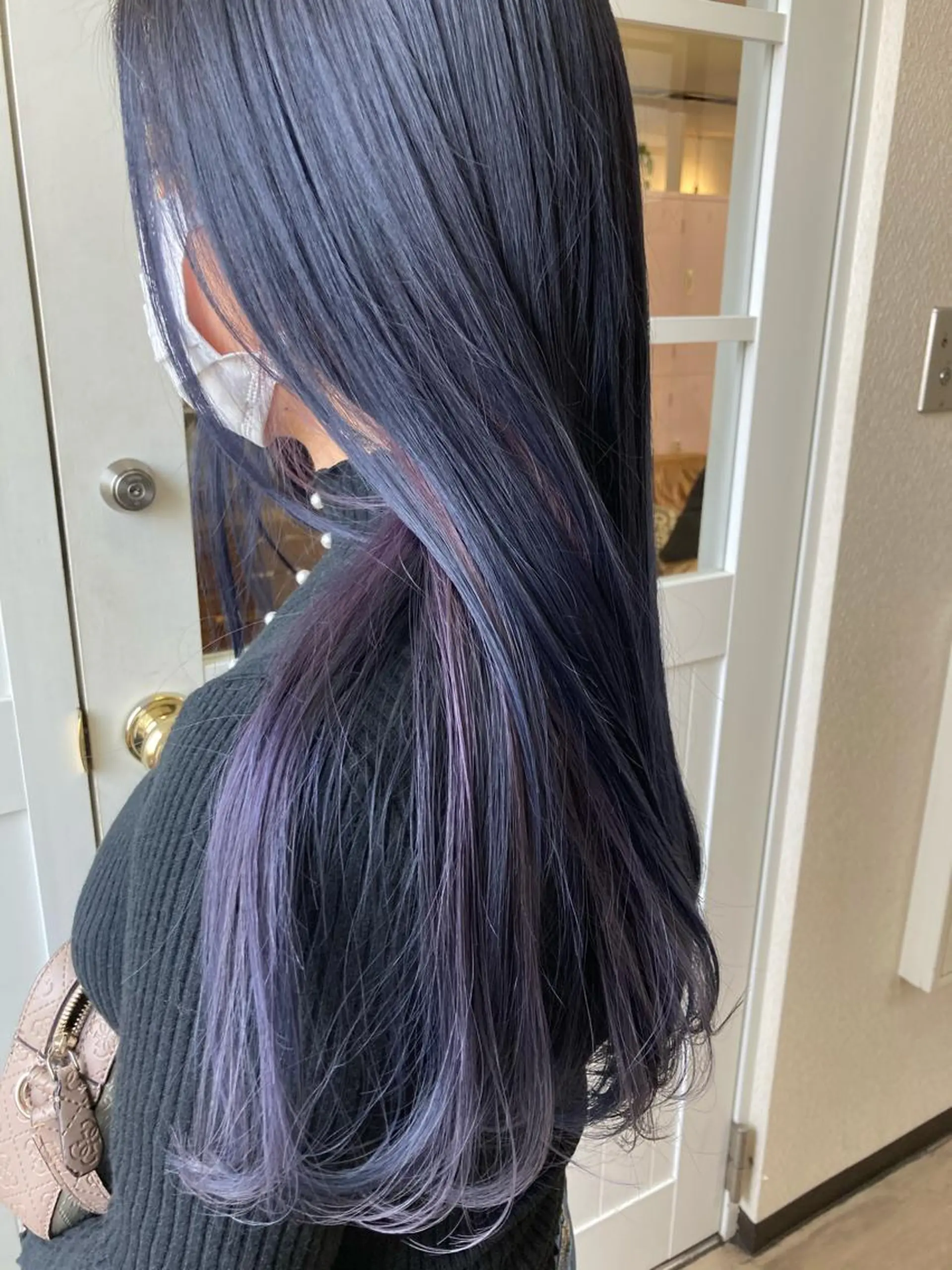 ロング カラー ブリーチ ブルーカラー ブルージュ ラベンダーカラー カット ヘアカラー 小木曽智美 /ボブ/ショートのヘアスタイル