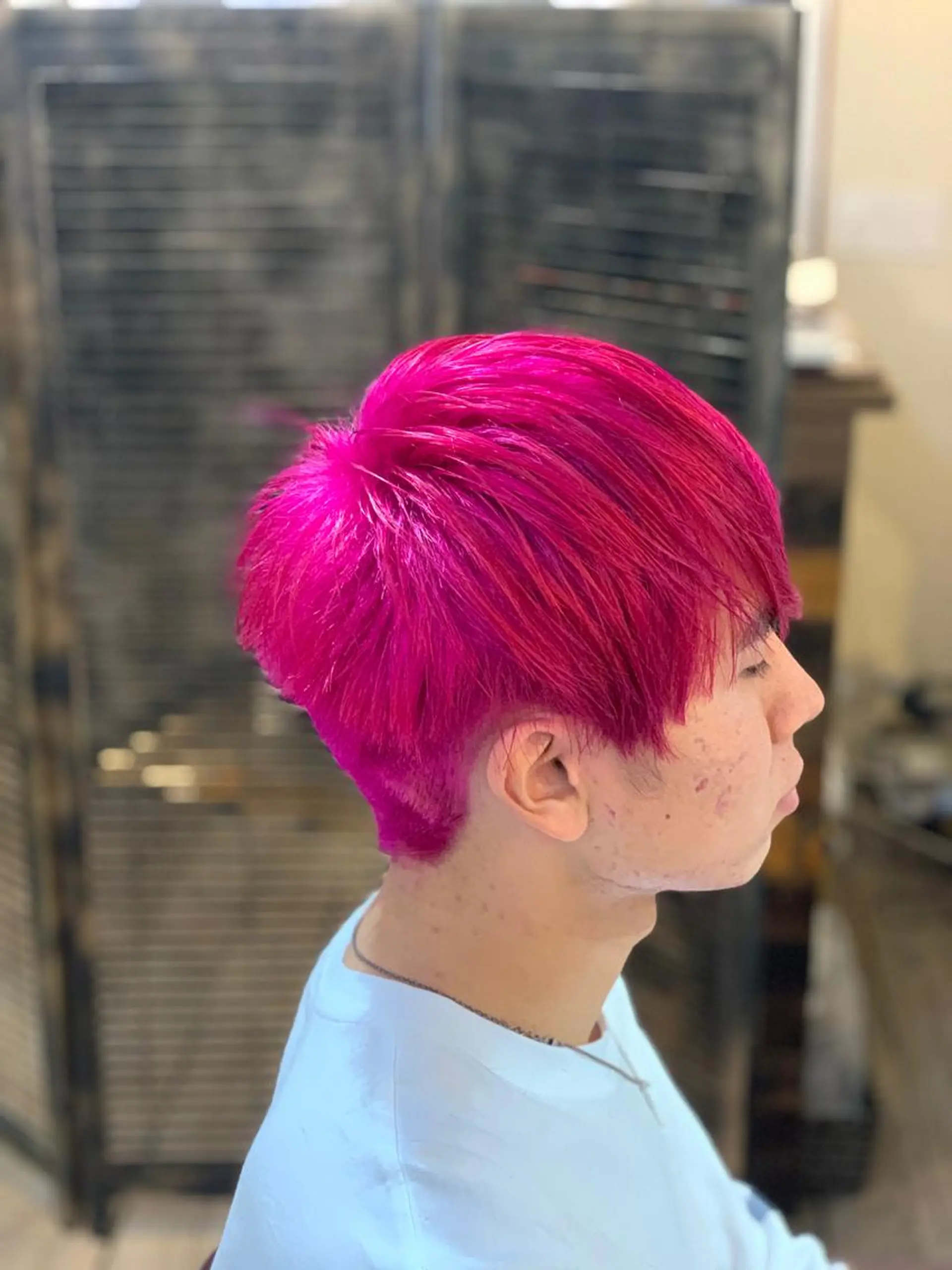 ショート カラー メンズ メンズブリーチ ブリーチ ピンクカラー トリートメント ✂︎中山竜哉✂︎ 川崎スタイリストのヘアスタイル