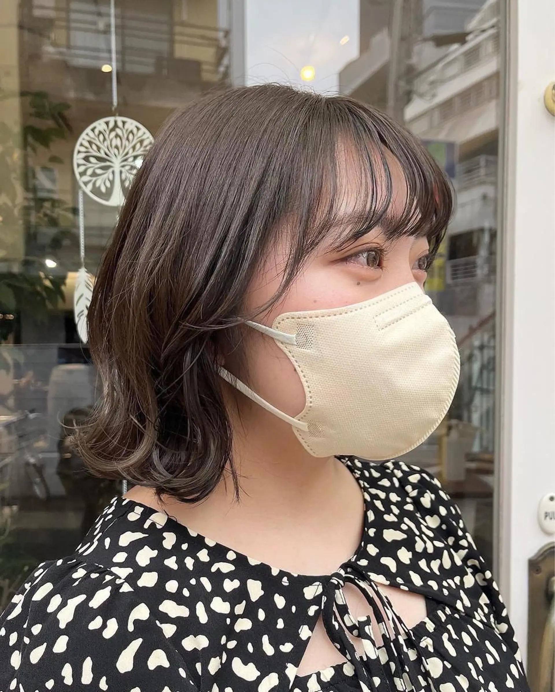 ミディアム カラー ベージュカラー 透明感カラー オリーブベージュ 髪質改善☆ 縮毛矯正miyuのヘアスタイル