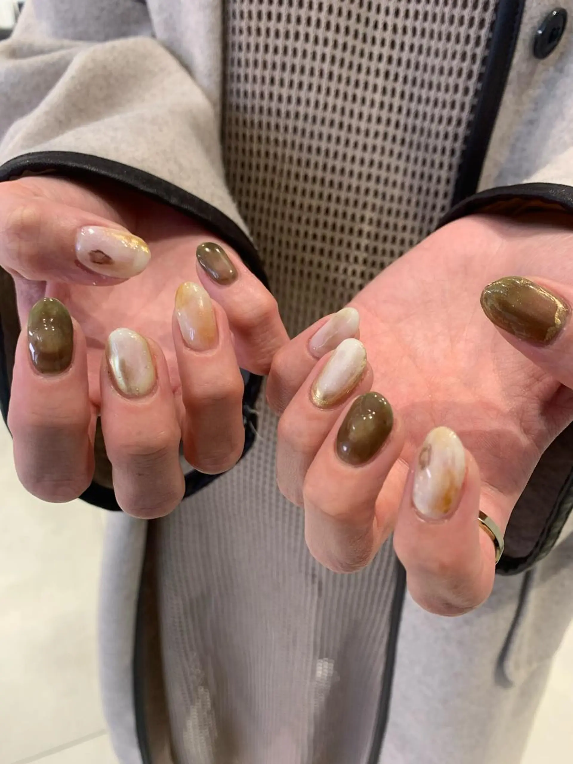 ネイル ブラウン 【韓国ヘア・ネイル】 HINATA🍒のネイルデザイン