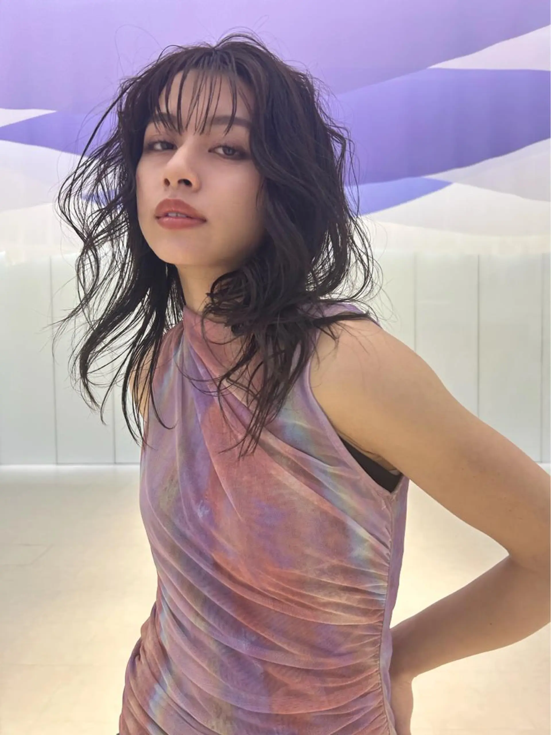 セミロング カラー ヘアアレンジ ヘアカラー yoda karenのヘアスタイル