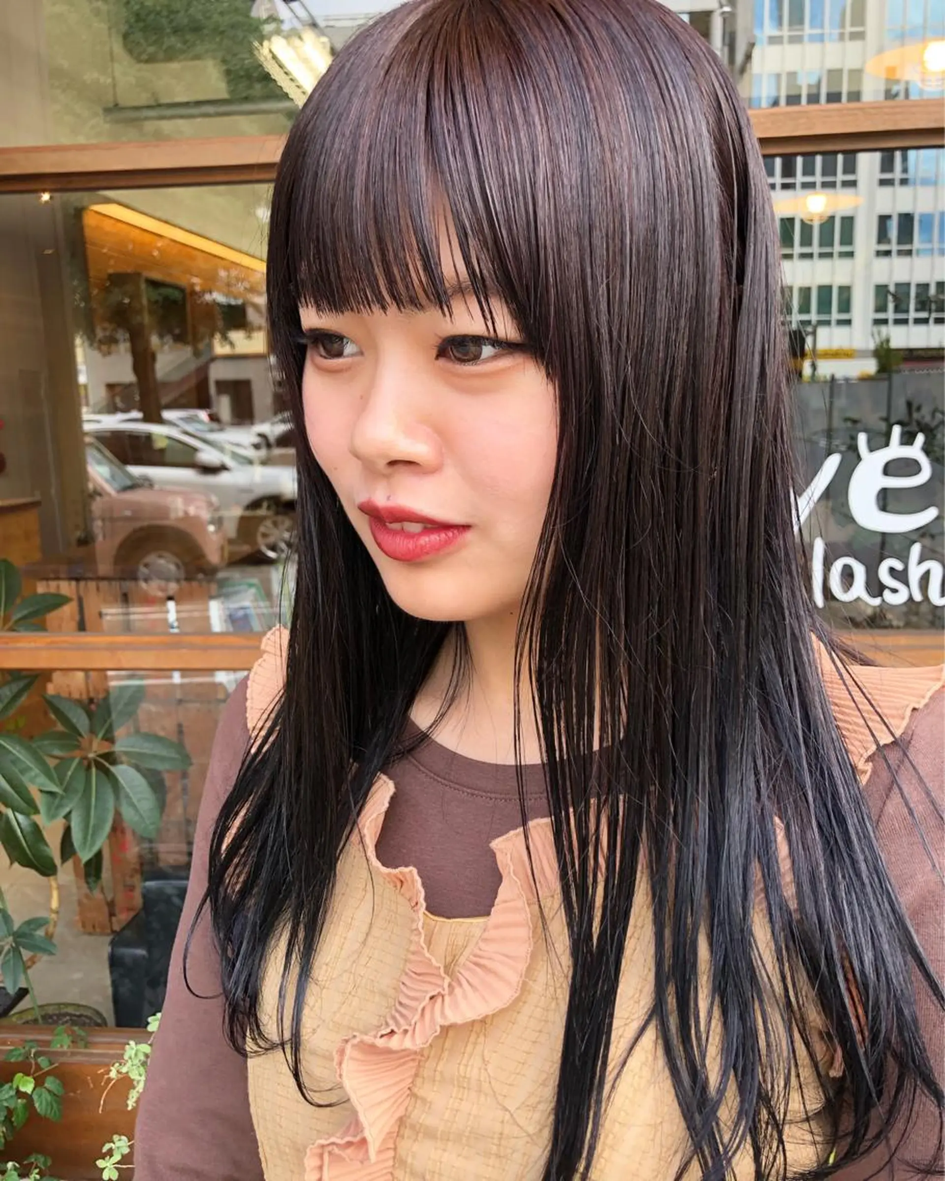 ロング カラー クロスパーマ× 透明感カラー✂︎のヘアスタイル
