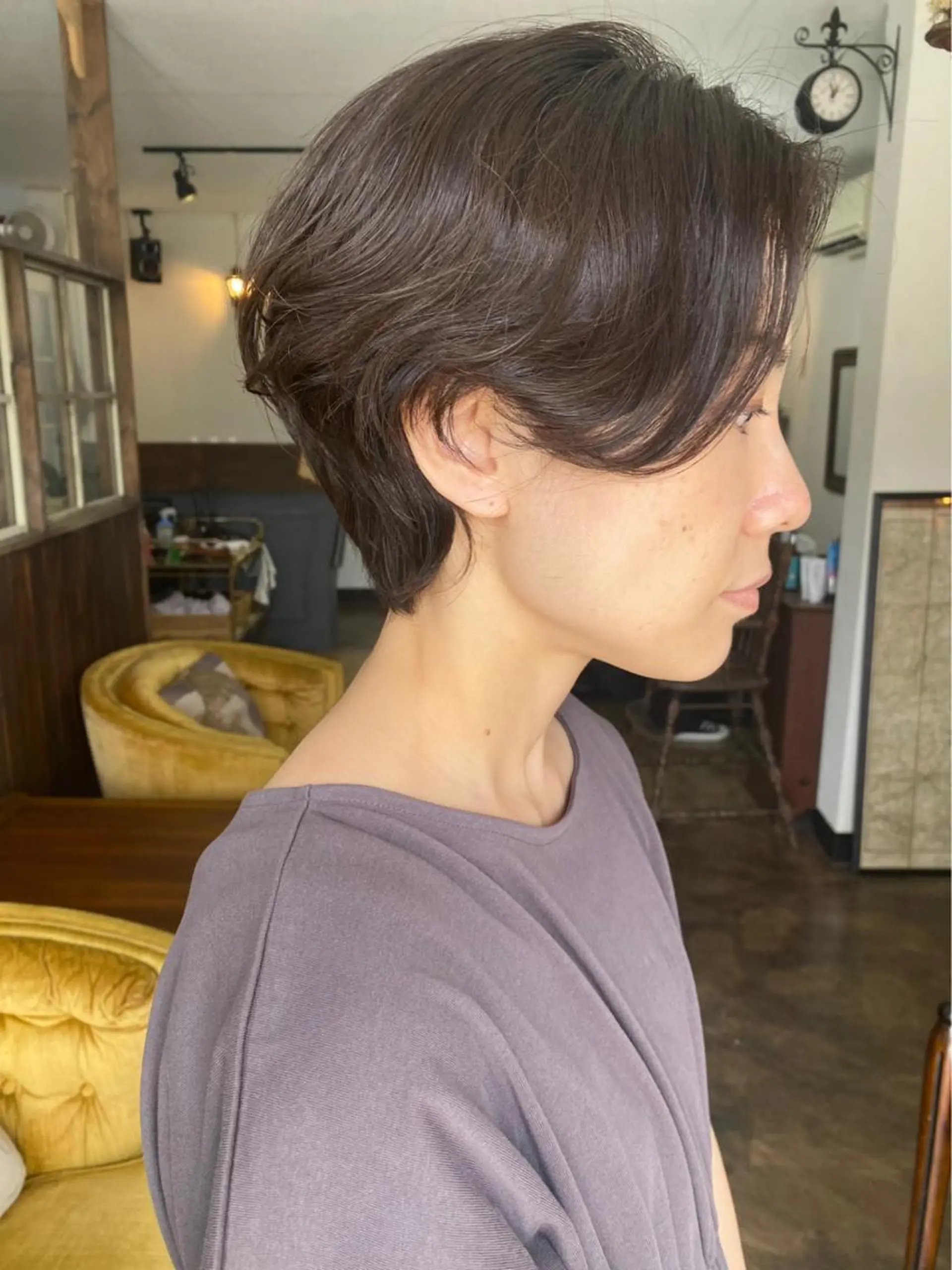 ショート ハンサムショート ショートヘア ヘアカラー トリートメント miloc🫧 MOMOYOのヘアスタイル